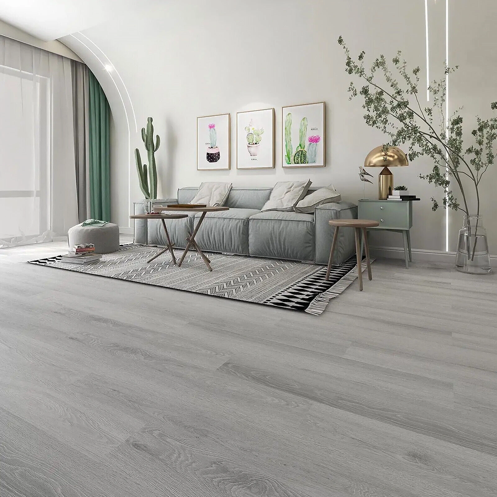 5m² Peel & Stick Wood Effect Vinyl Flooring, Self Adhesive Floor Tiles for Kitchen Bathroom view 2