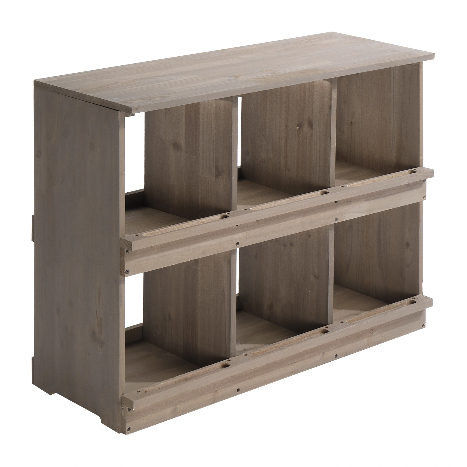 Nesting Boxes for Chickens, Wooden Chicken Nesting Box, Laying Eggs Nest Box for Chickens Hens Ducks, Gray, 6 Compartments view 13