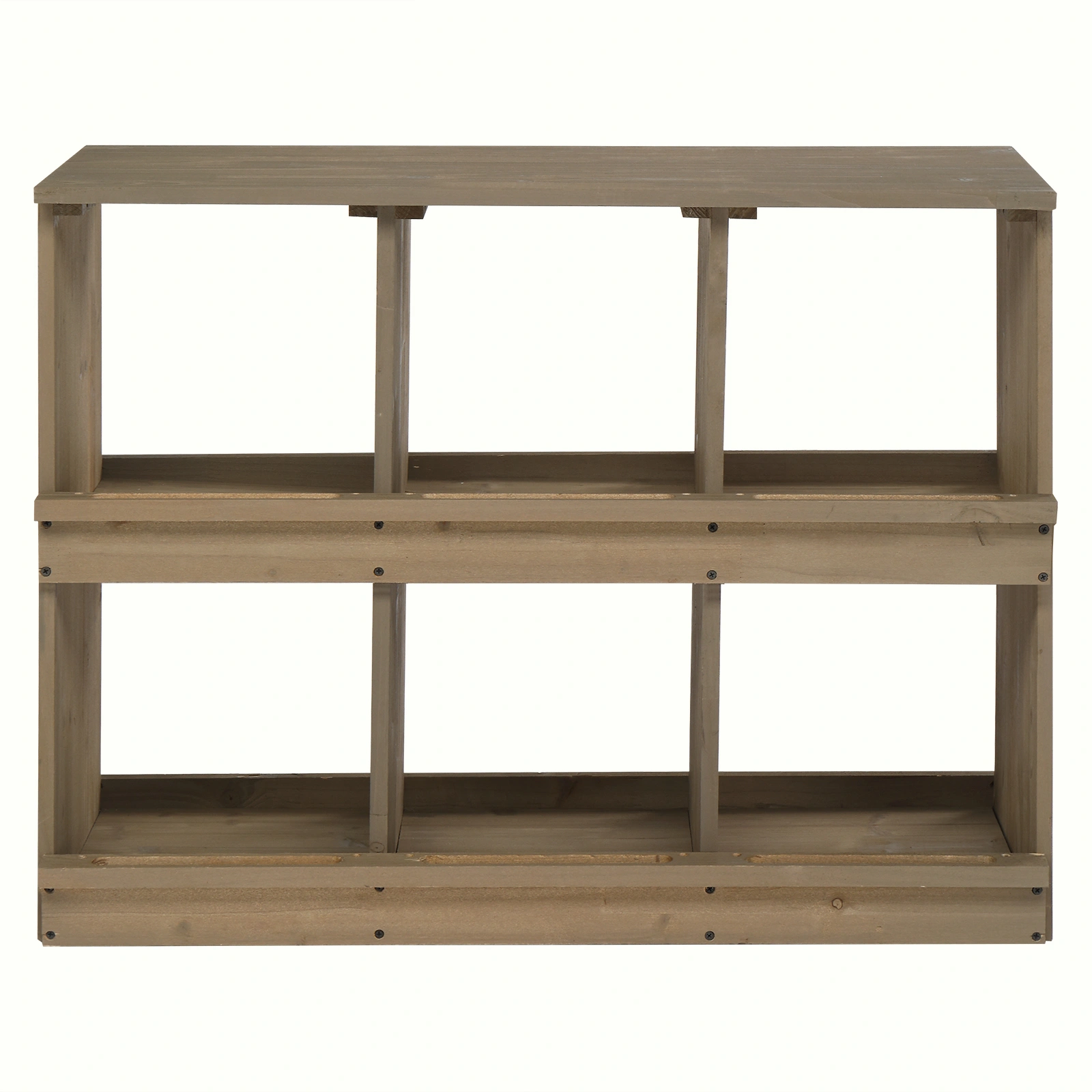 Nesting Boxes for Chickens, Wooden Chicken Nesting Box, Laying Eggs Nest Box for Chickens Hens Ducks, Gray, 6 Compartments view 2