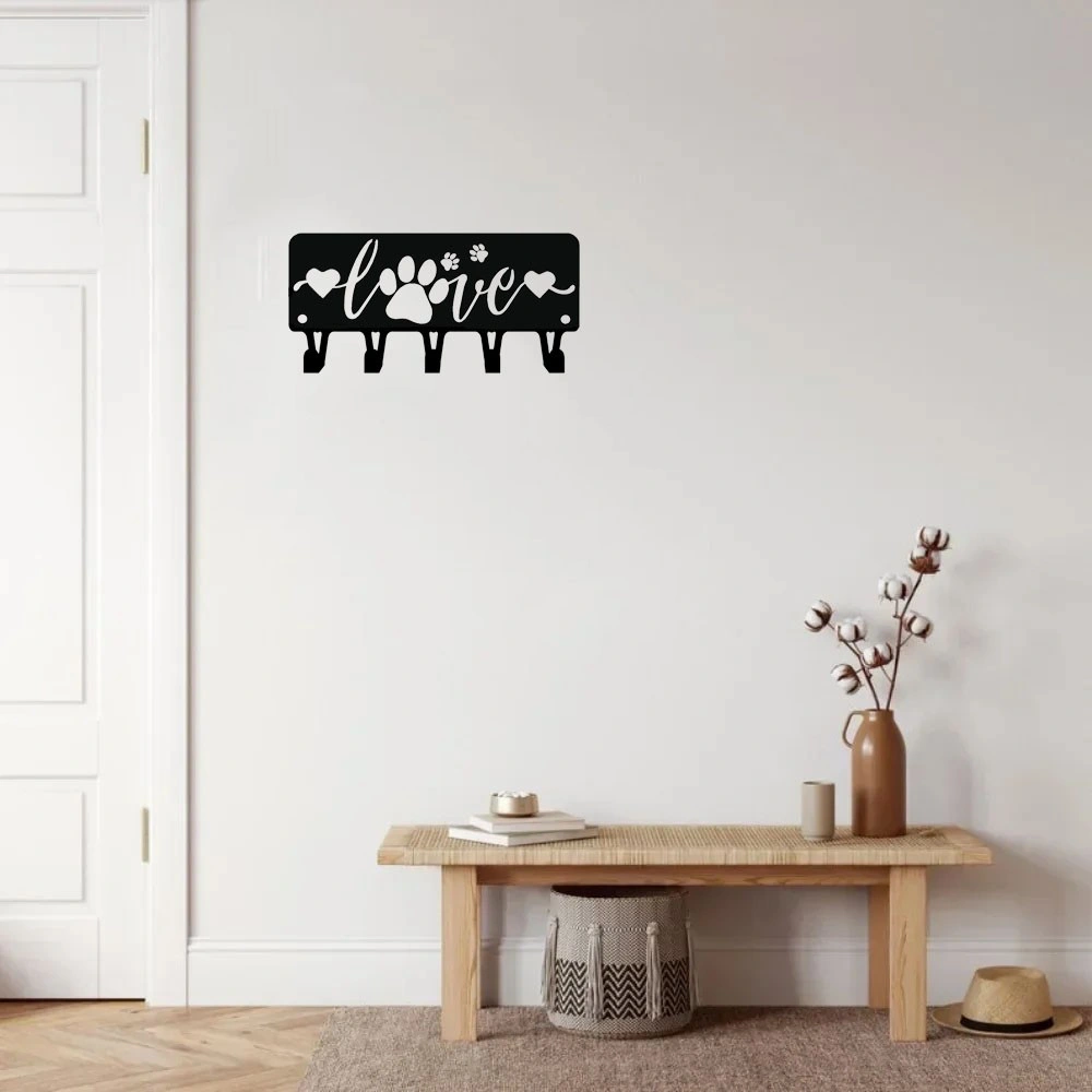 CIFbuy Adorable Dog Key Rack Metal Wall Mounted Storage Hook Organizer Entryway Decor view 2