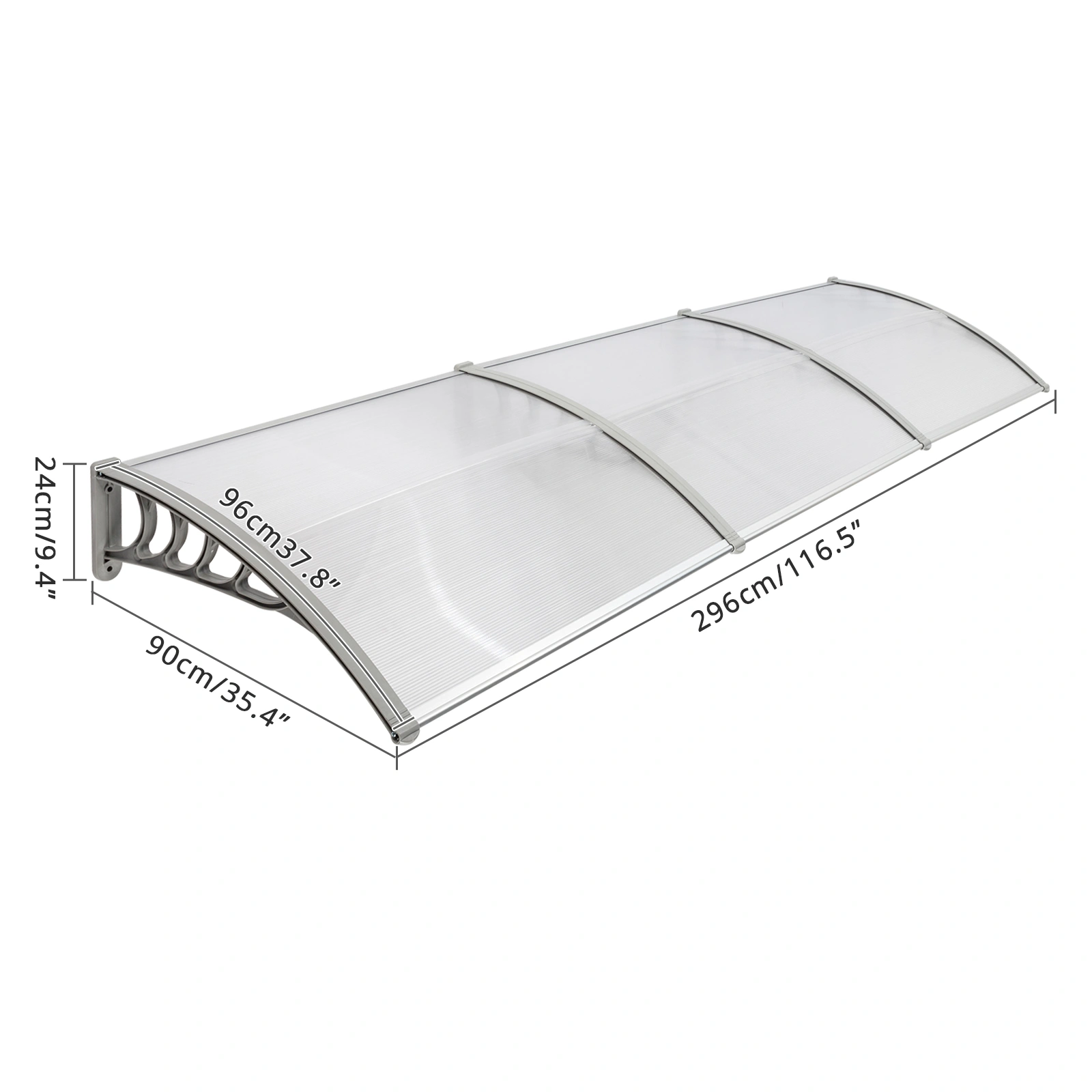 HT-300 x 100 Household Application Door & Window Rain Cover Eaves Transparent Board & Gray Holder view 33