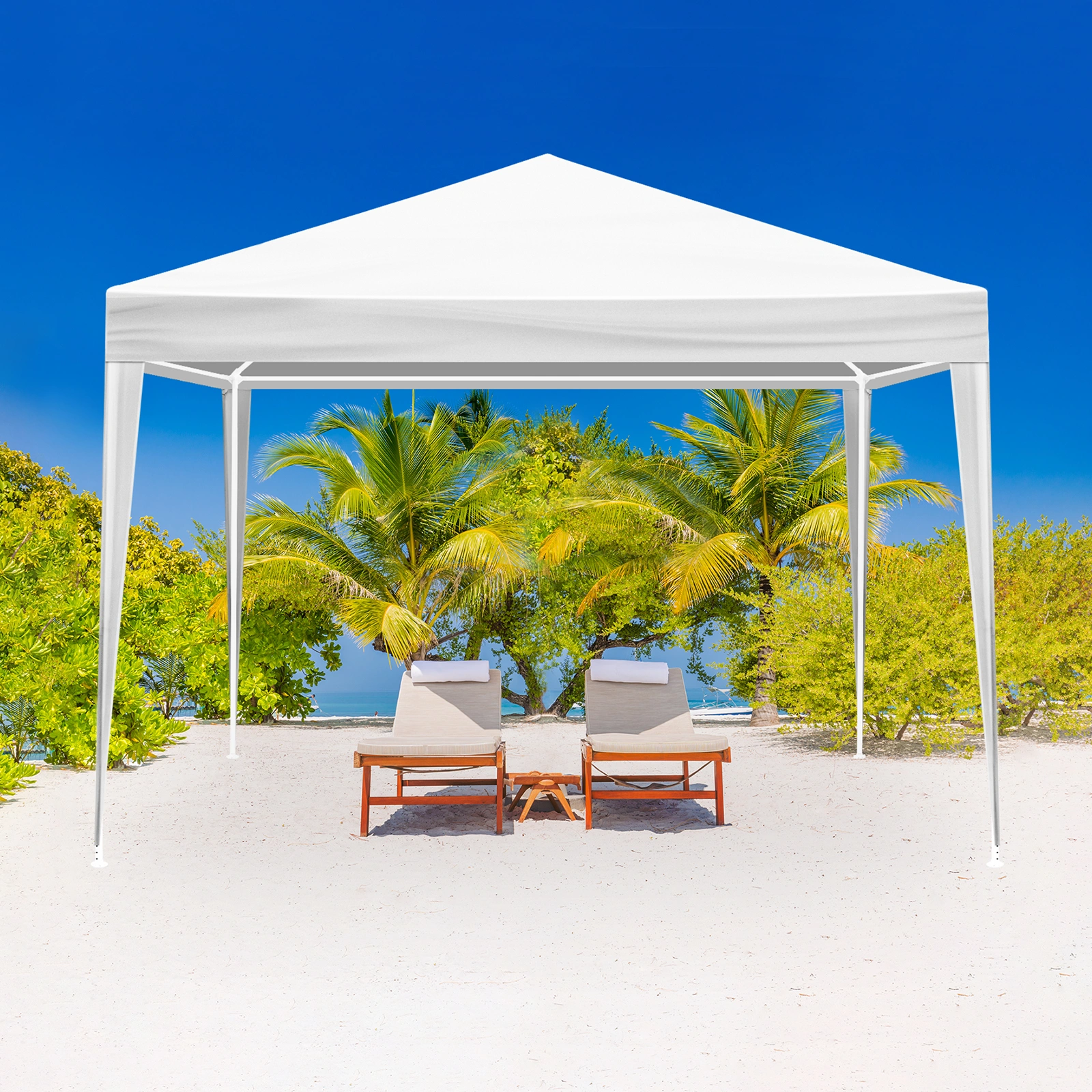 3x3m Waterproof Marquee Tent White Portable Gazebo Canopy Garden Event Party Tent with Spiral Tubes view 17