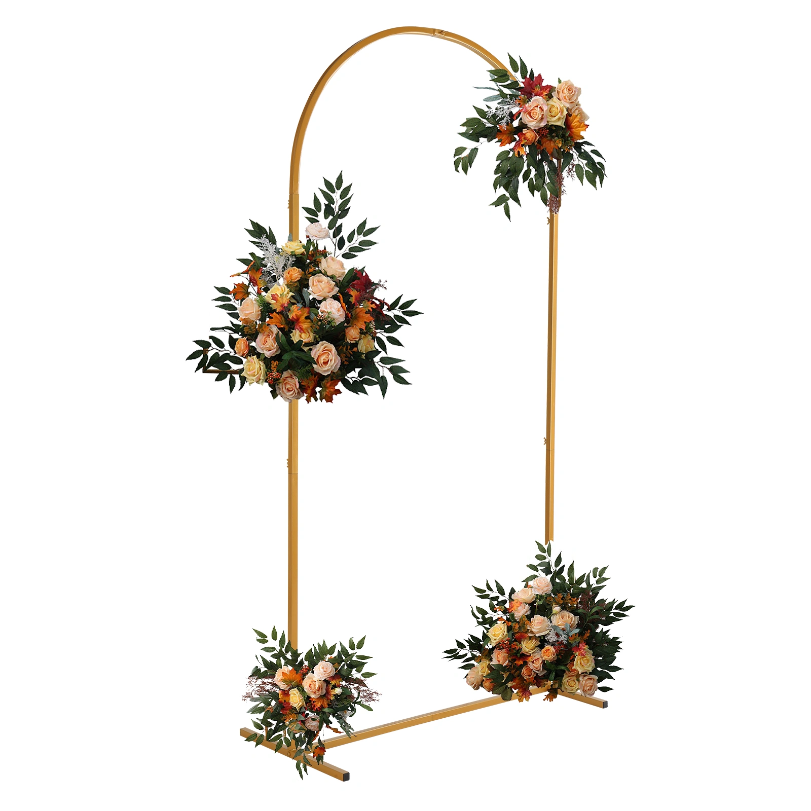 100*200cm For Wedding, Iron, Arc Roof, Door Frame Shape, Water Bag With Floor Nails, Iron Arch, Golden Yellow view 10