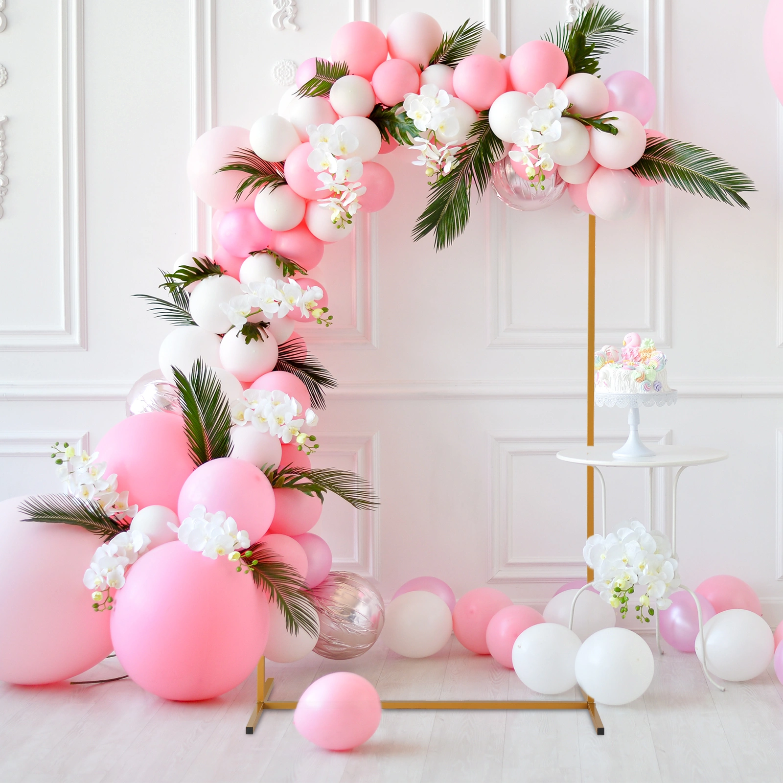 100*200cm For Wedding, Iron, Arc Roof, Door Frame Shape, Water Bag With Floor Nails, Iron Arch, Golden Yellow view 12