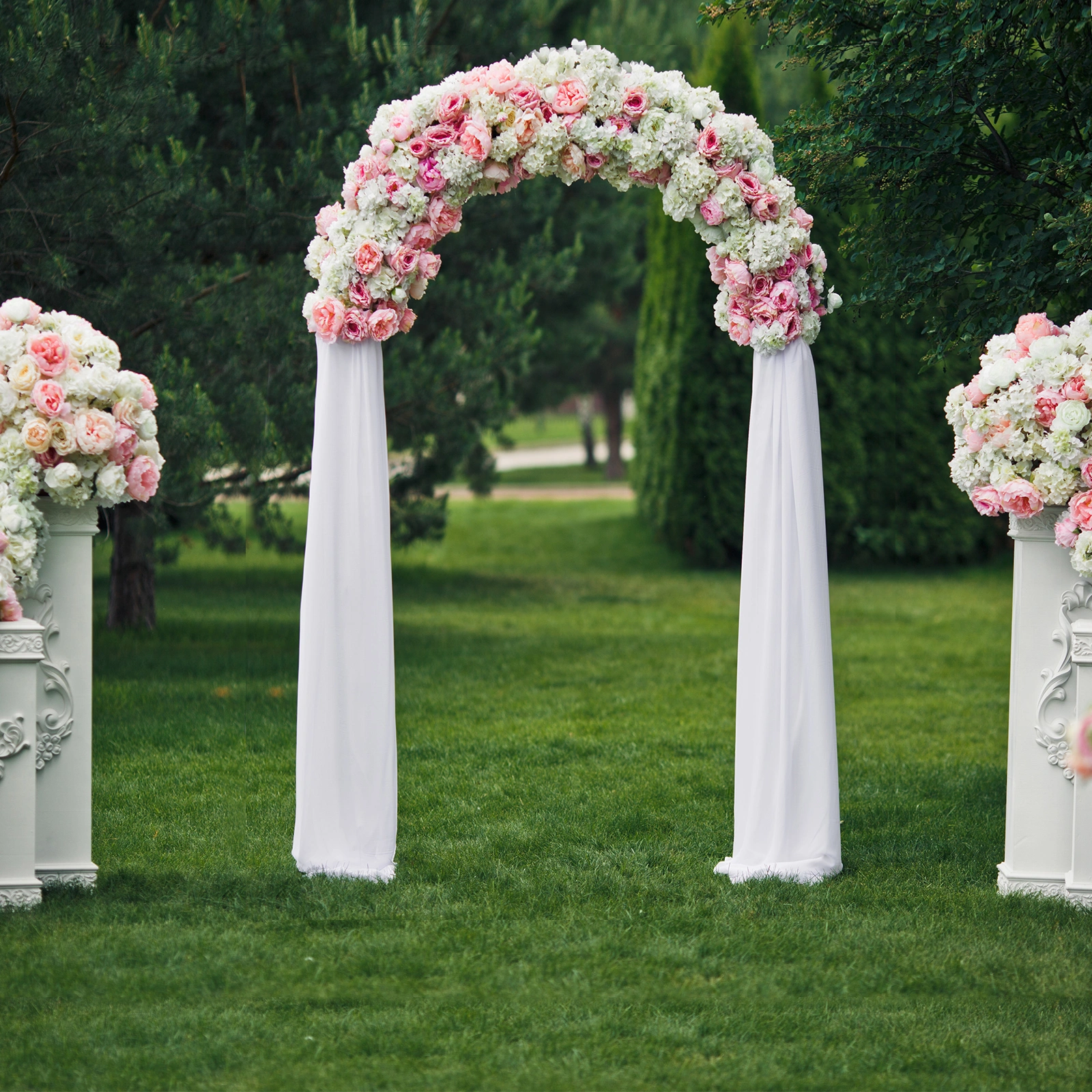 100*200cm For Wedding, Iron, Arc Roof, Door Frame Shape, Water Bag With Floor Nails, Iron Arch, Golden Yellow view 8