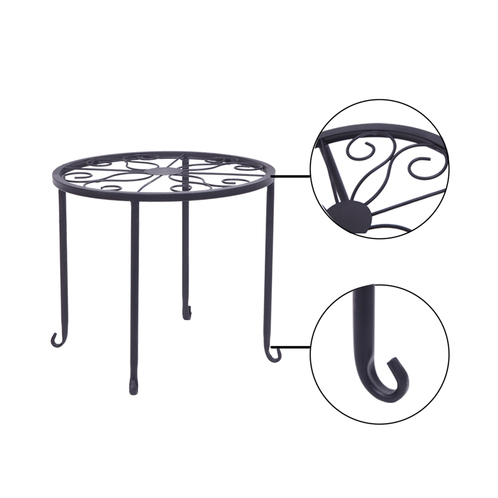 4 Plant Shelves with 4-1 Round Pattern in Black Baking Paint (Yh-Cj009) view 13
