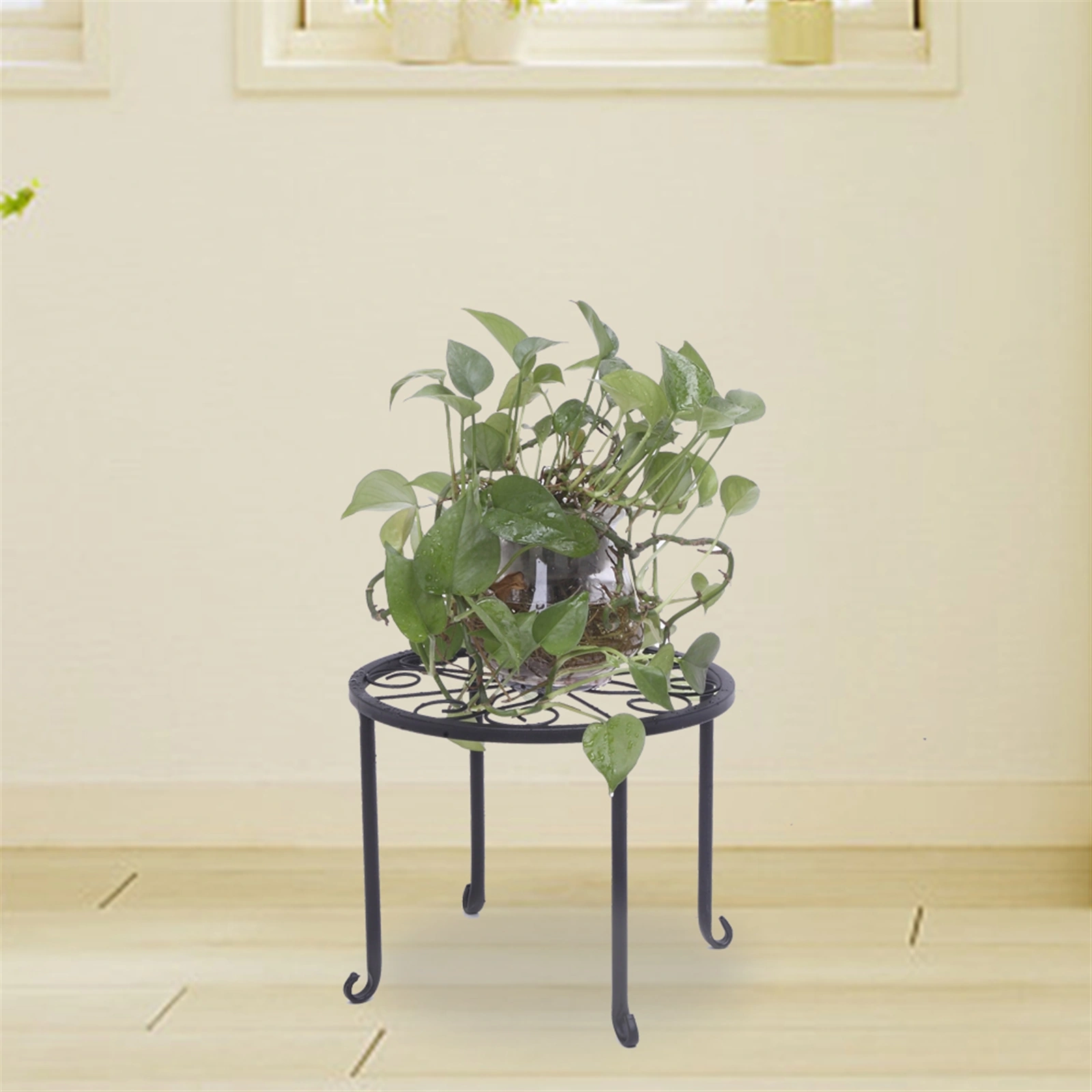 4 Plant Shelves with 4-1 Round Pattern in Black Baking Paint (Yh-Cj009) view 15