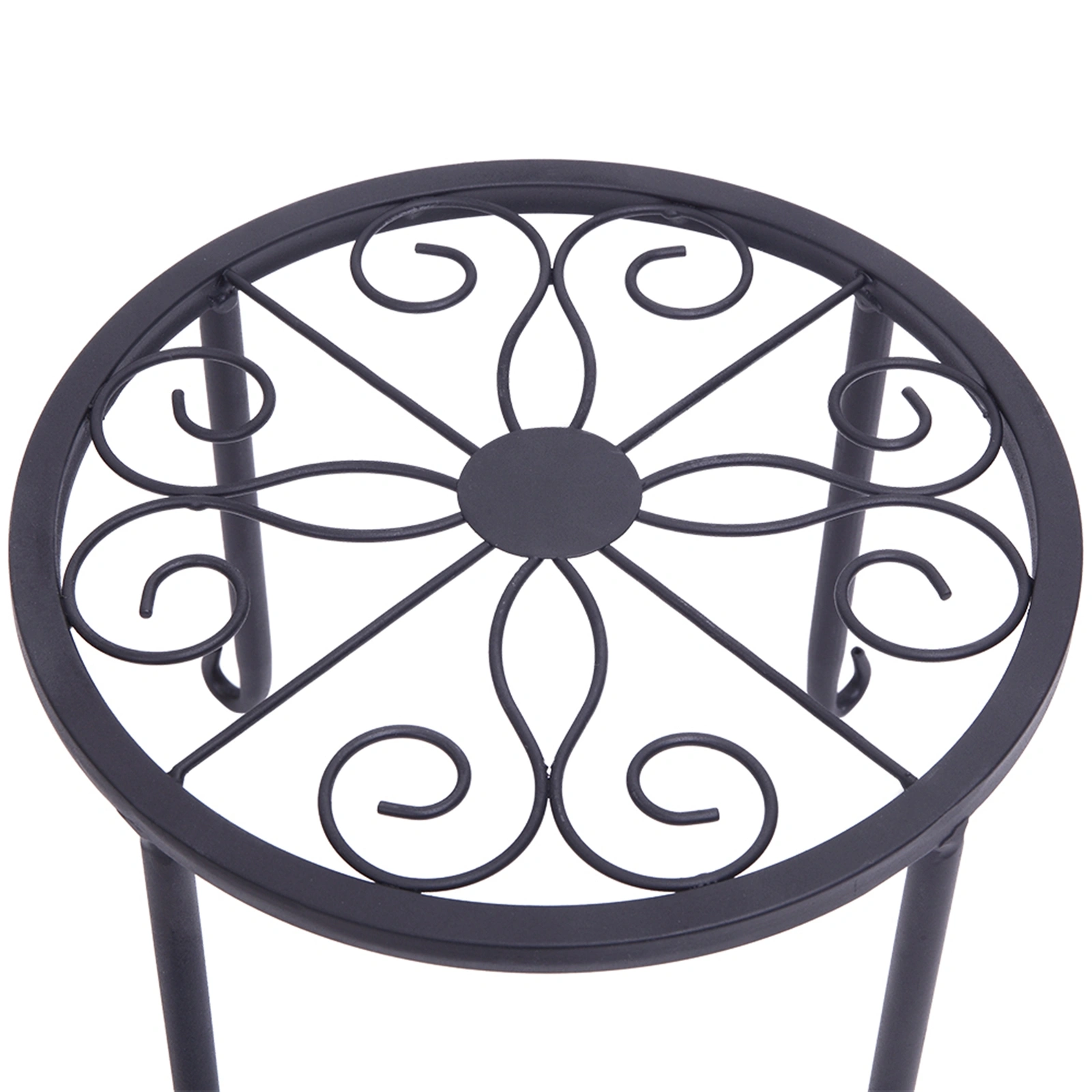 4 Plant Shelves with 4-1 Round Pattern in Black Baking Paint (Yh-Cj009) view 9