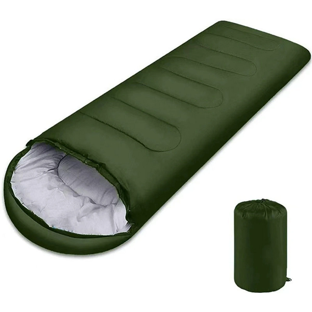 3-4 Season Sleeping Bag Rectangular Envelope Zip-Up for Camping, Lightweight Portable Sleep Bag for Kids & Adults, Military Green view 3