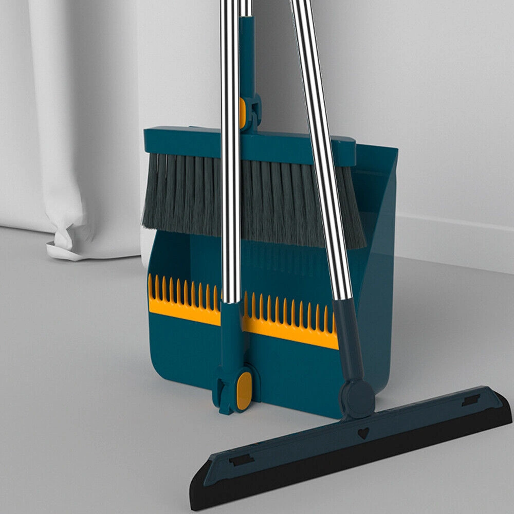 Long Handle Dustpan and Brush Set with Strong Metal Frame, Broom and Sweeper Combo view 4