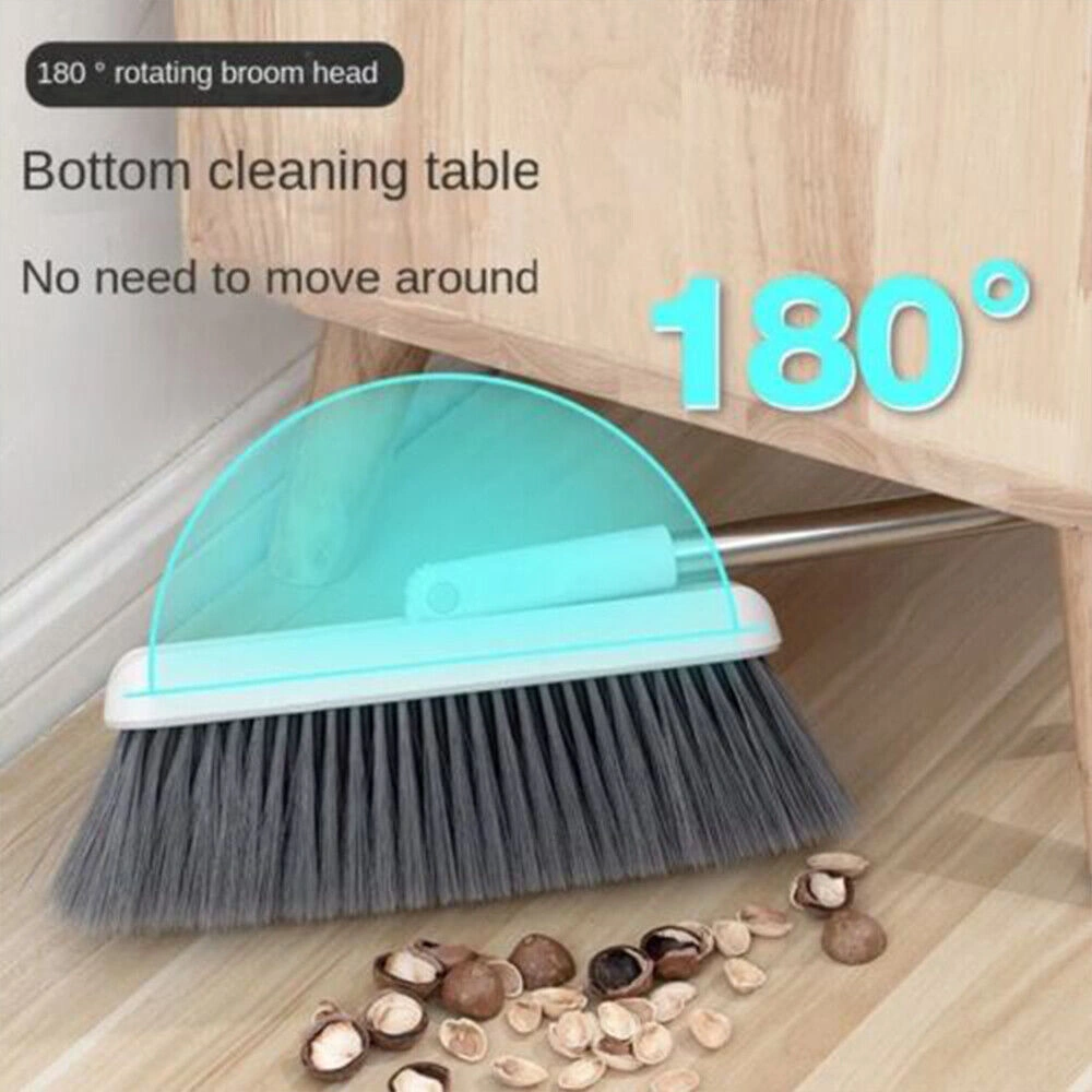 Long Handle Dustpan and Brush Set with Strong Metal Frame, Broom and Sweeper Combo view 5