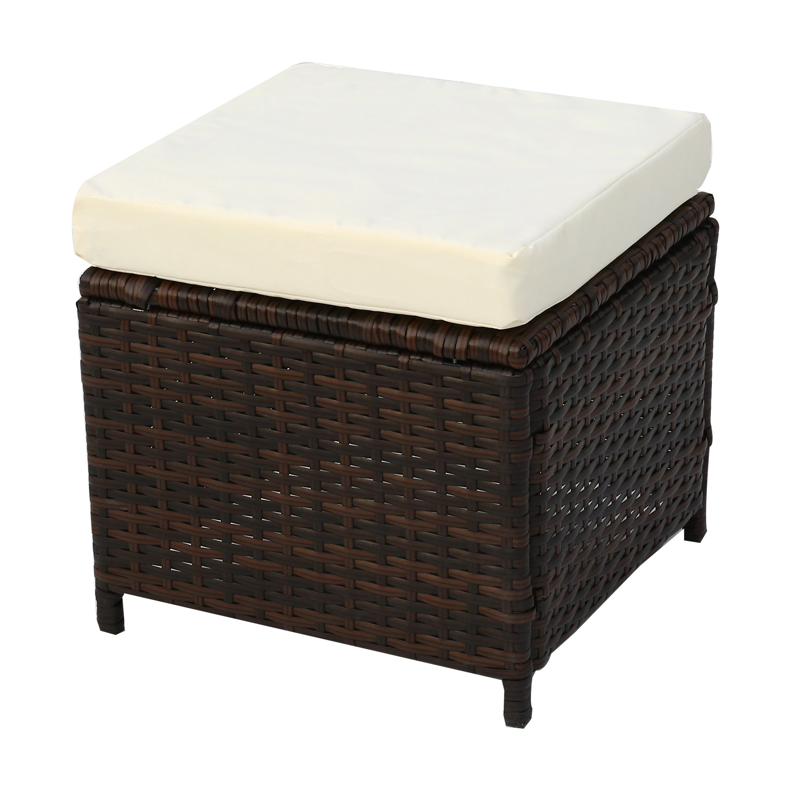 9-Seater Outdoor Rattan Dining Set with Glass Table & Black Silk Screen, Brown Gradient Wicker, Beige UK Flame Retardant Covers, Includes Free Rain Cover view 3