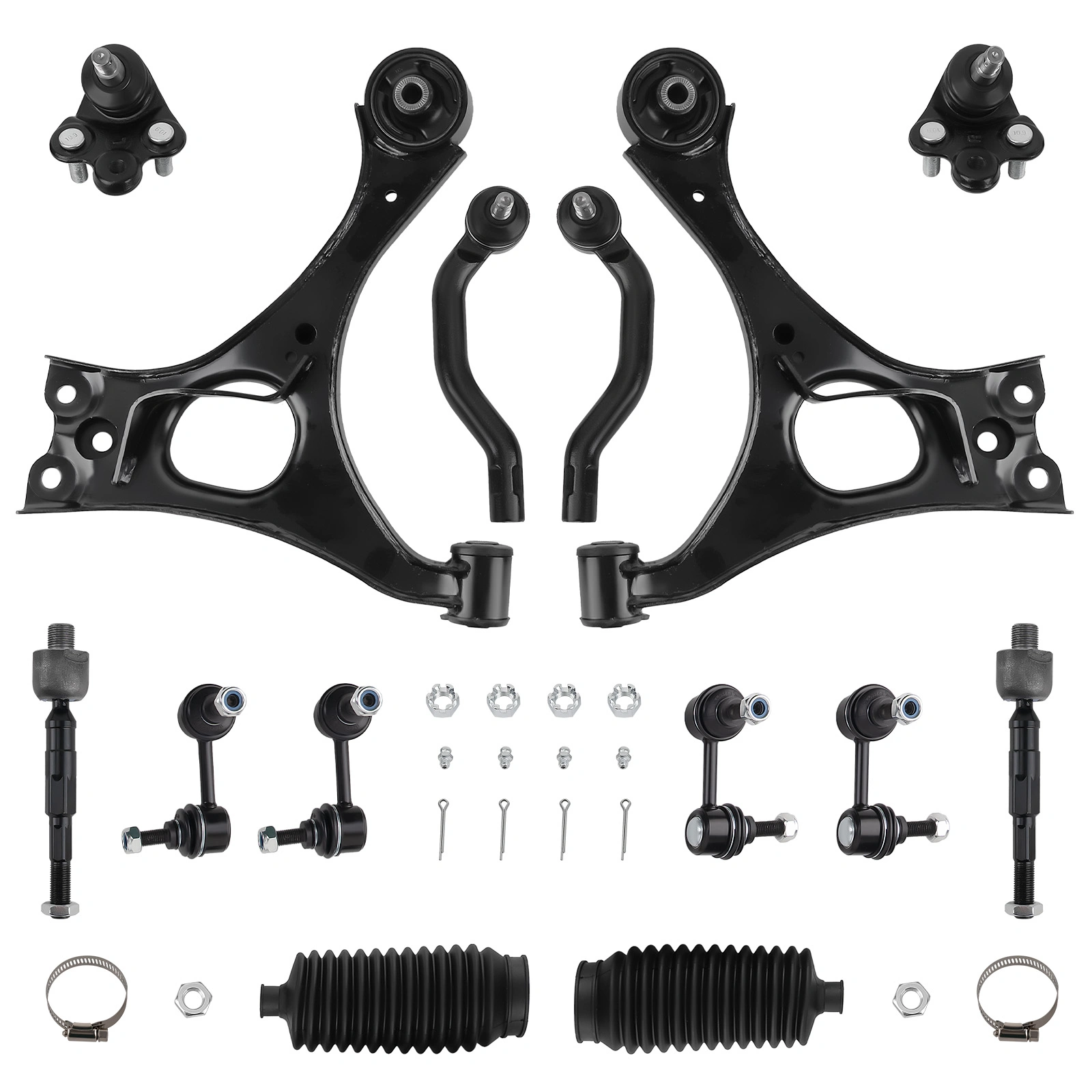 14Pcs Front Lower Control Arms Suspension Kit for Honda Civic 2006-2011 All Non-Si Models | K620382 K620383 K500069 K500070 K80769 K80768