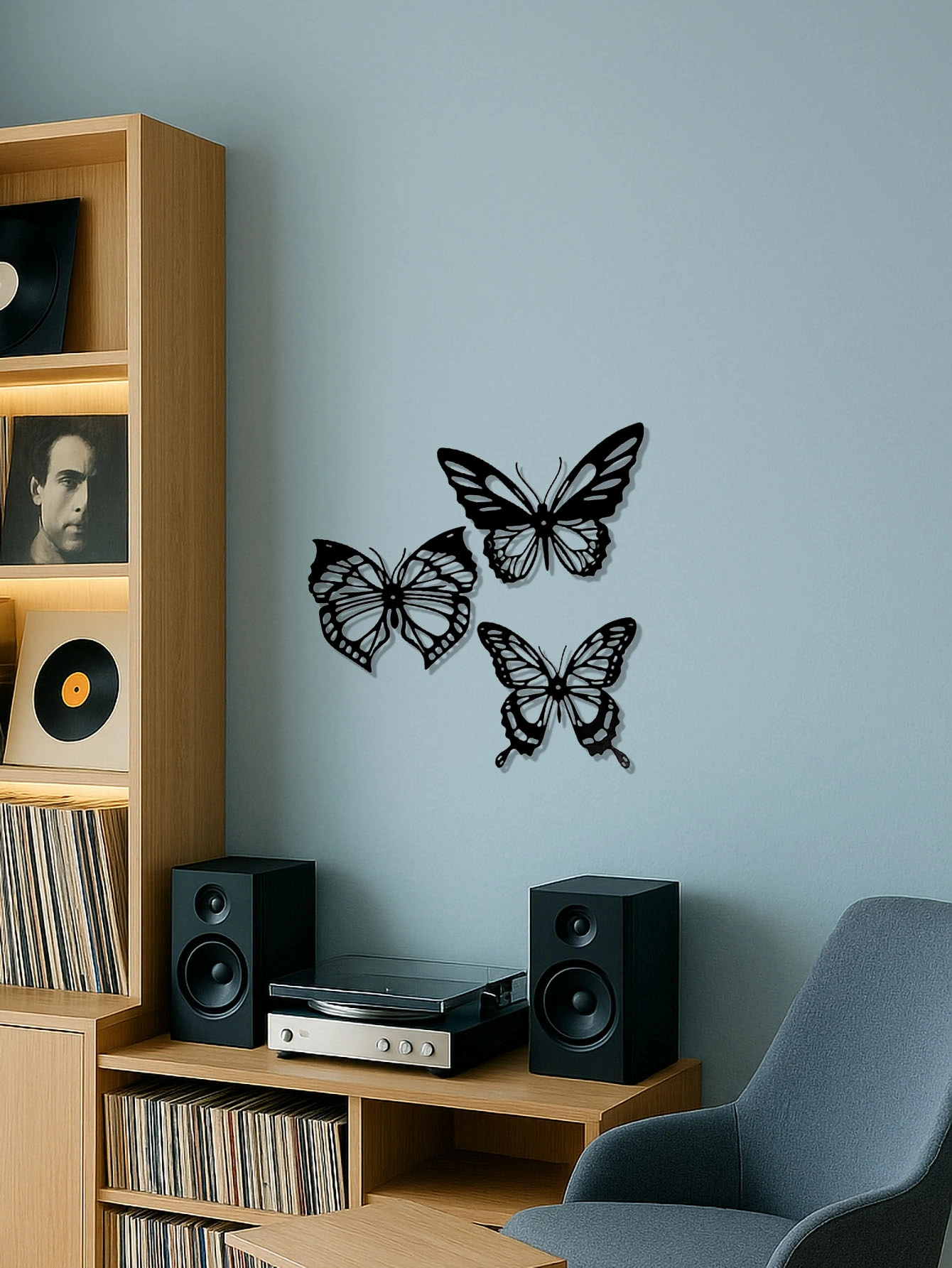 CIFbuy™ Graceful Insect Metal Wall Accents 3 pcs Featuring Black Dragonfly Hummingbird Butterfly Designs Delicate Hanging Wall Decoration for Gardens view 7