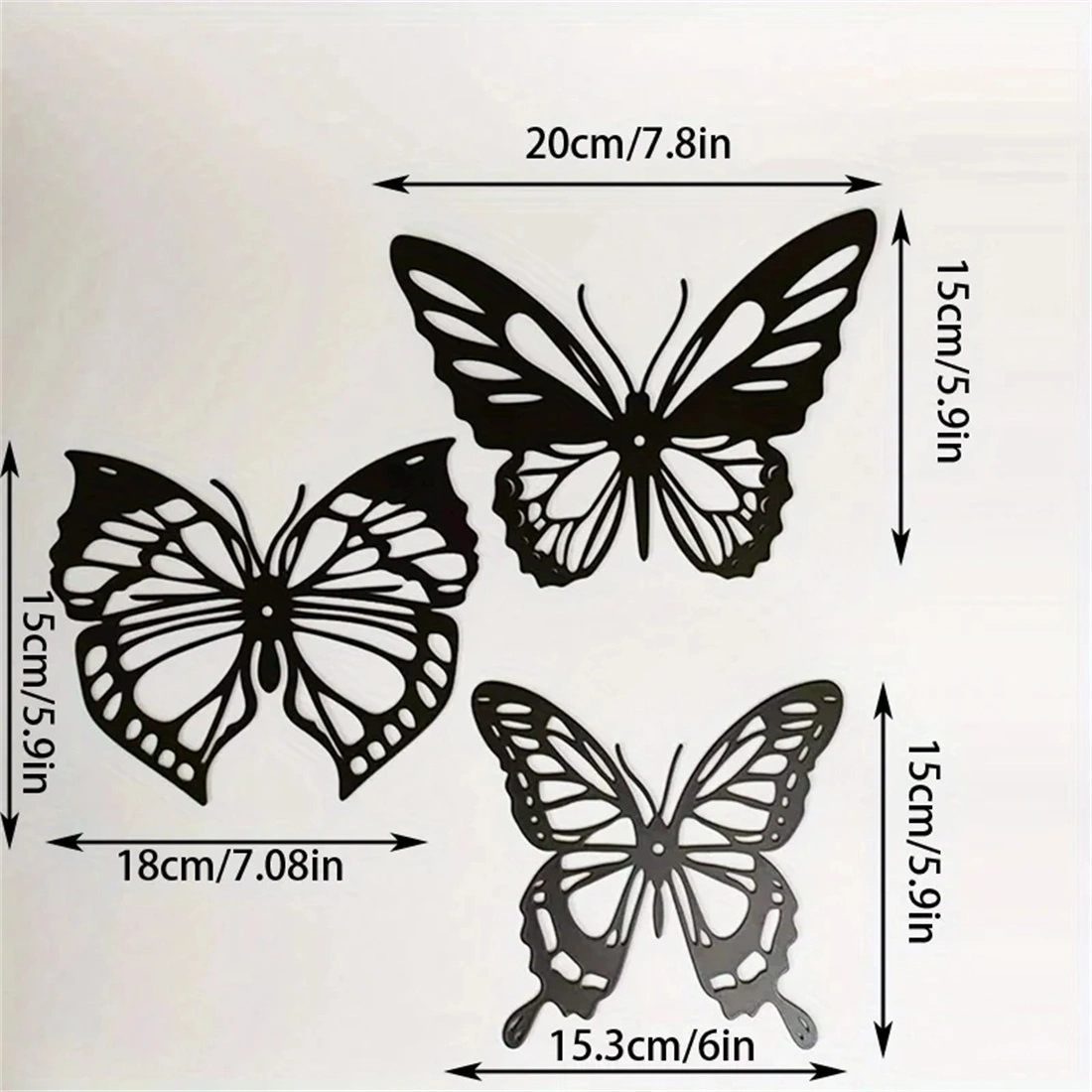 CIFbuy™ Graceful Insect Metal Wall Accents 3 pcs Featuring Black Dragonfly Hummingbird Butterfly Designs Delicate Hanging Wall Decoration for Gardens view 8