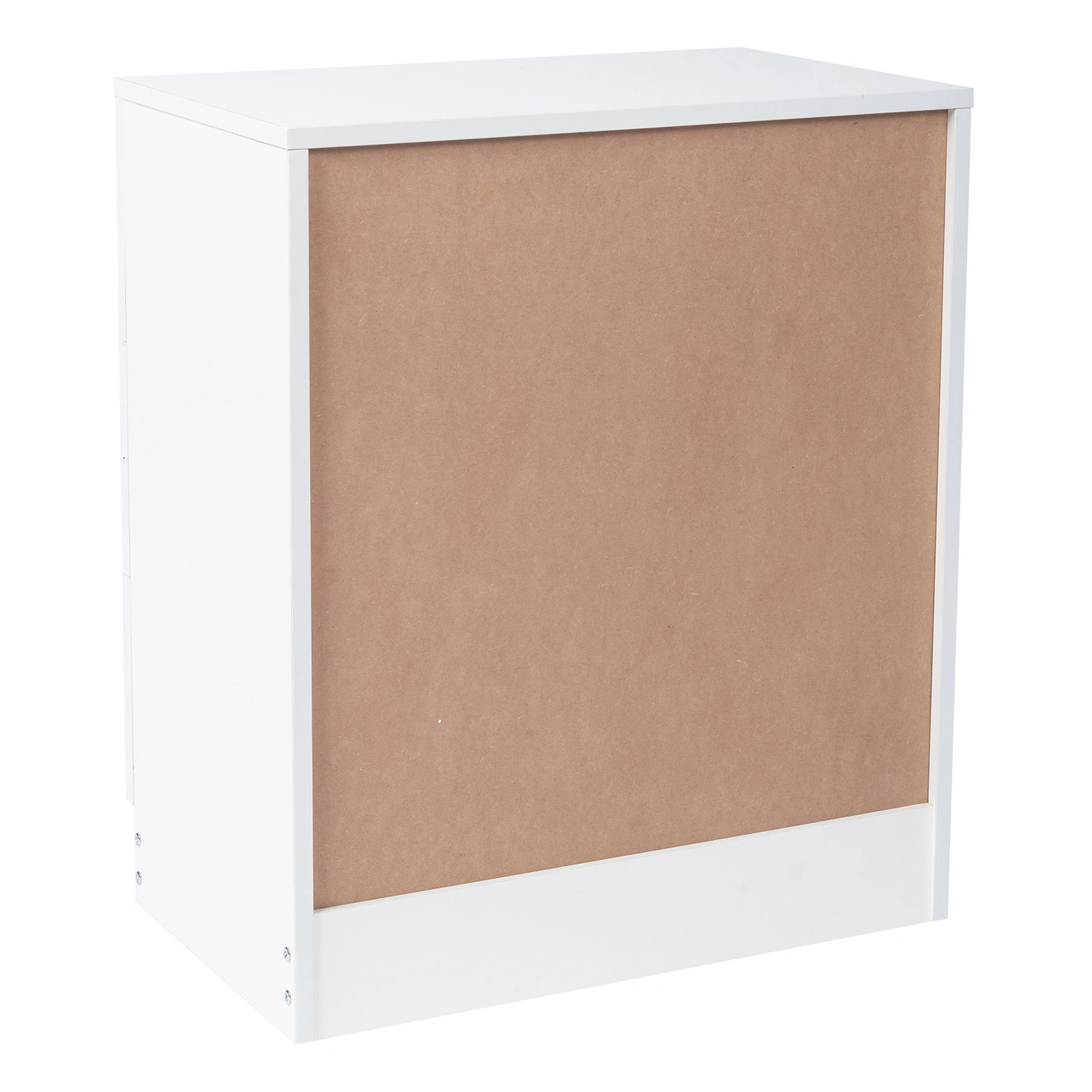 3-Drawer Tall Cabinet Particleboard Bedside Table with Textured Melamine Finish White view 13