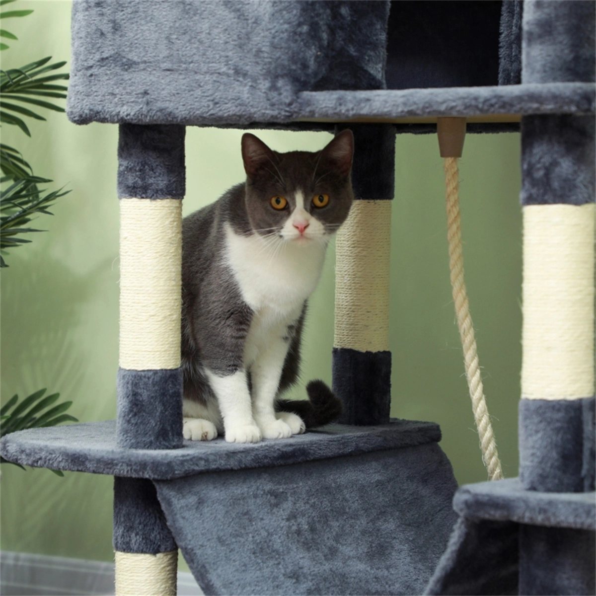 Cat Tree Tower Condo with Sisal Scratching Post, Kittens & Large Cats, Multi-Level Perch Bed Platform for Playing Sleeping & Relaxing view 8