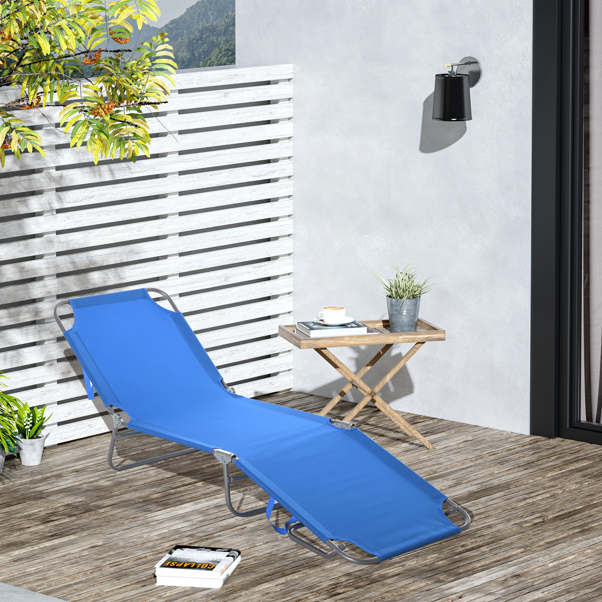 Folding Rocking Lounge Chair Multi-Function Outdoor Portable Relaxation Seat view 2