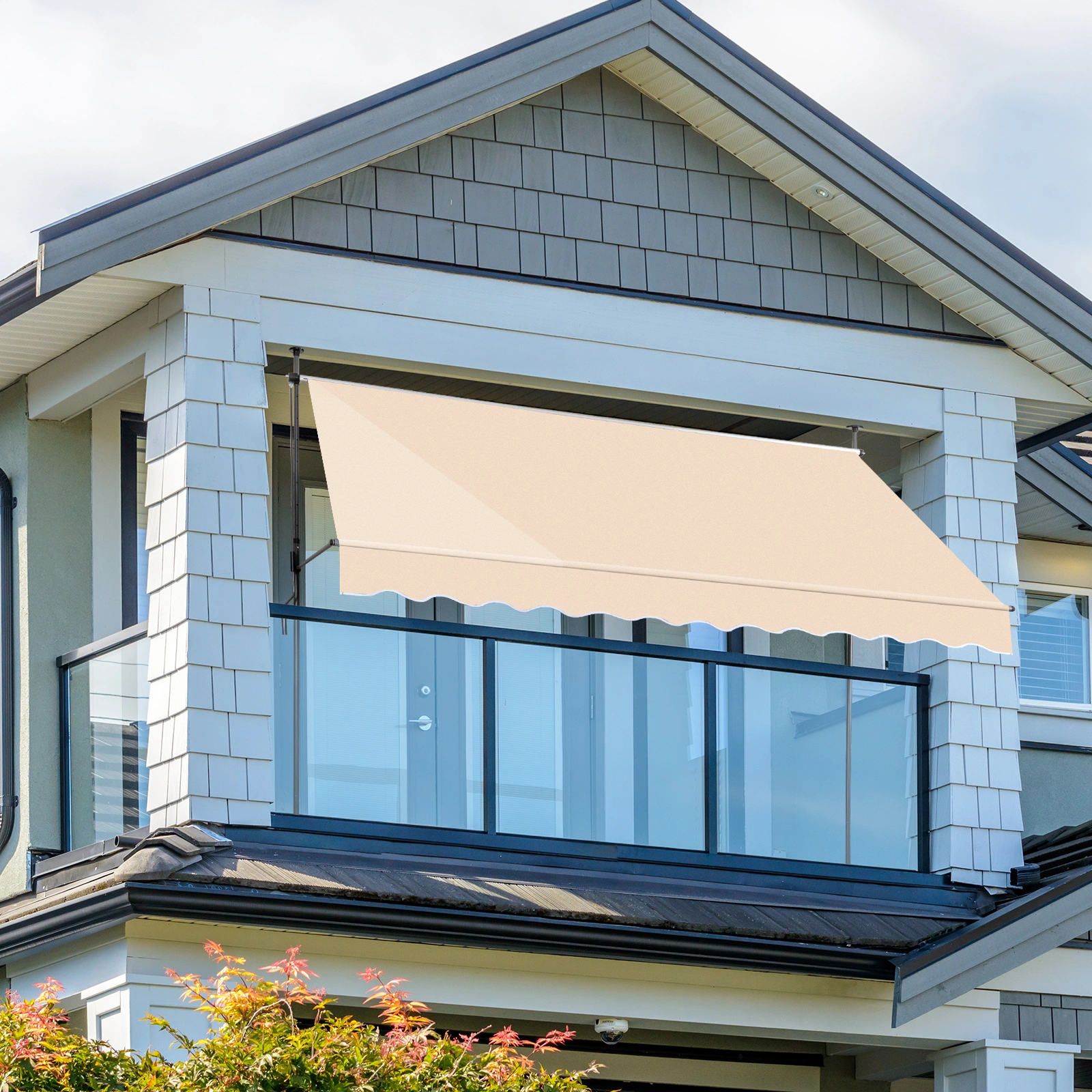 118.1"D x 47.2"W x(78.7 -118.1)"H Retractable Awning Khaki view 4
