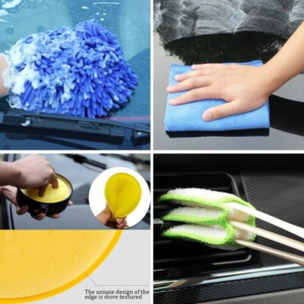 26-Piece Car Cleaning Kit, Auto Interior Exterior Detailing Brush Set with Gloves & Microfiber Towel view 4