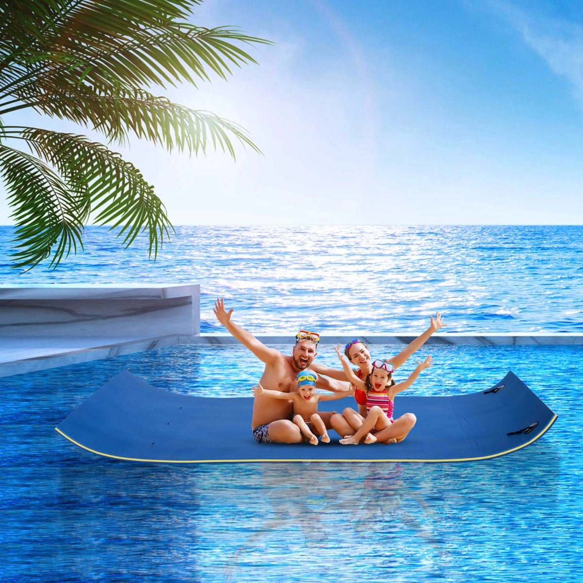 Water Lily Pad Floating Mat Aqua Foam Pool Mat for Kids Adults Outdoor Backyard Fun