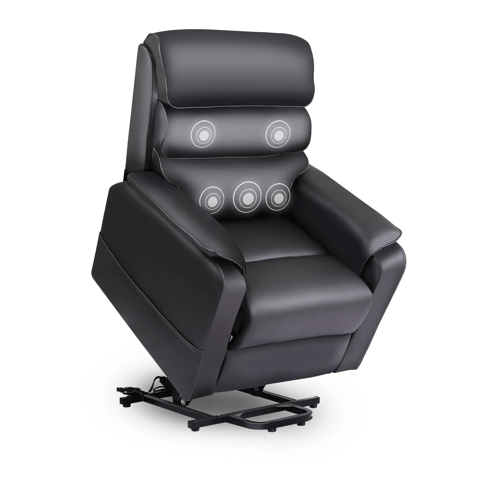 Electric Recliner Chair, Modern Leather Lounge Chair, Electric Adjustable Sofa Chair with 150° Recline, Black