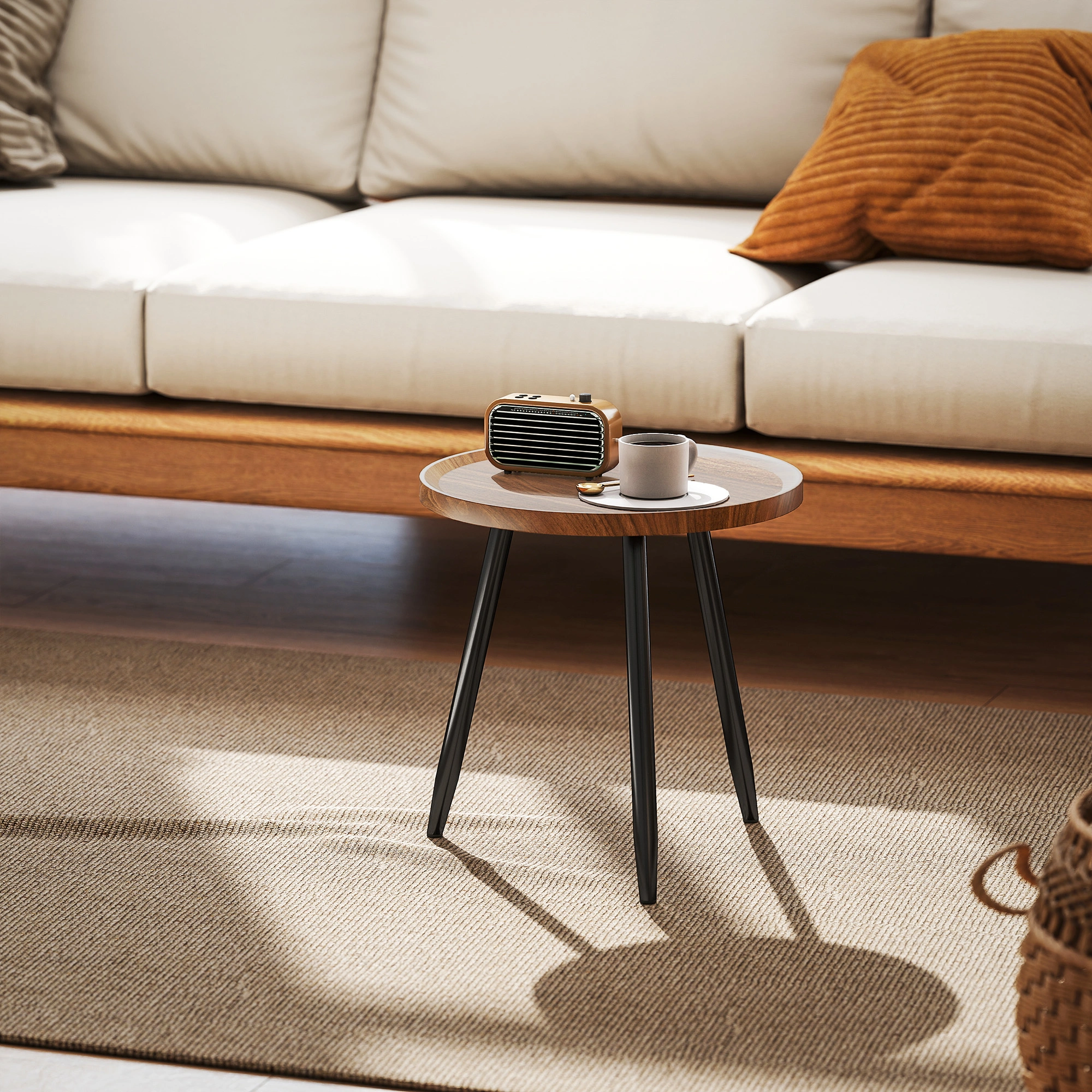 Rattan Coffee Table, Wicker Side Table for Living Room, Bedroom, Patio Outdoor Furniture view 5