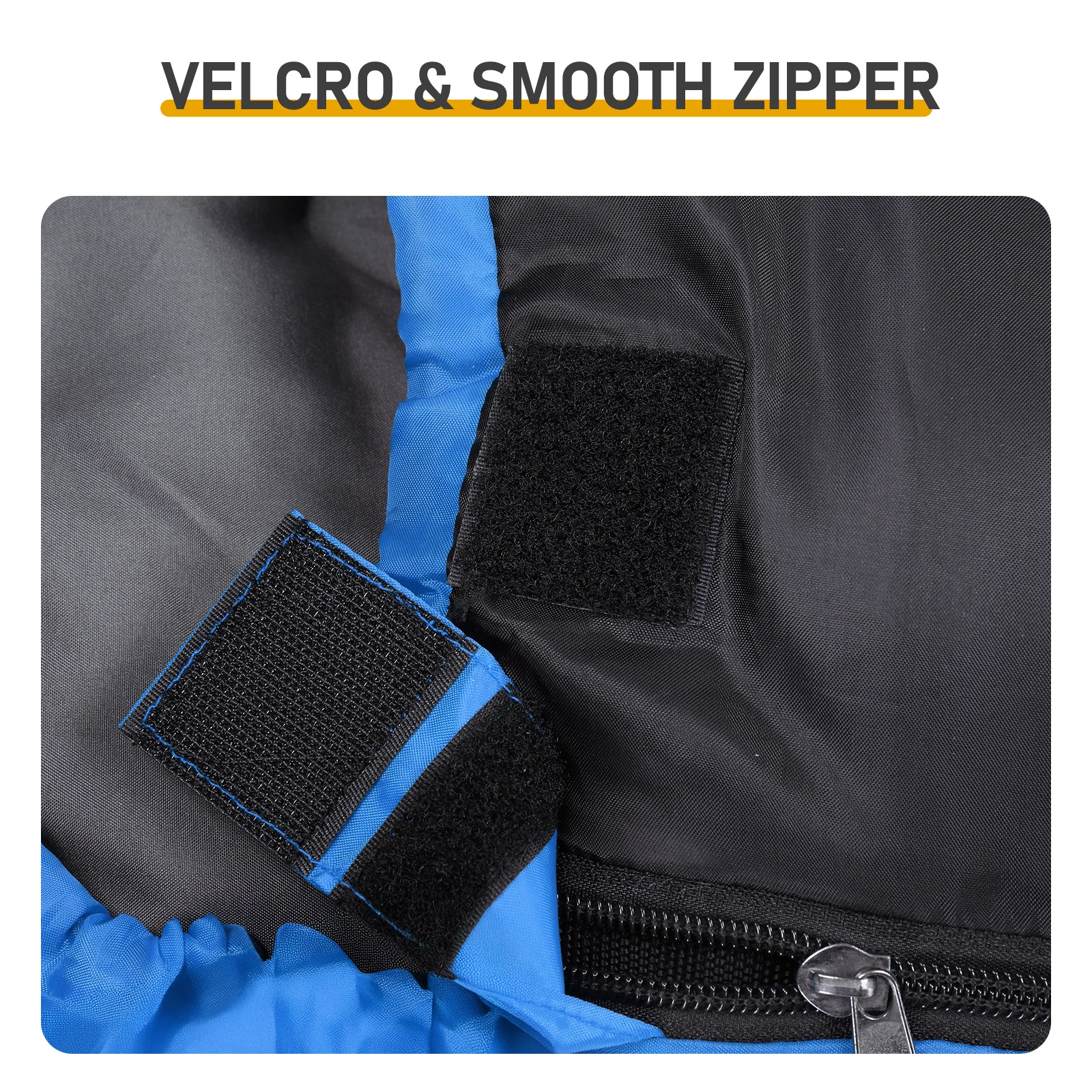 Rectangular Heated Sleeping Bag, Lightweight Sleeping Bag with Multi USB Powered Heating Pads, Waterproof Compact Envelope Sleeping Bag for Backpacking Hiking, Blue view 10