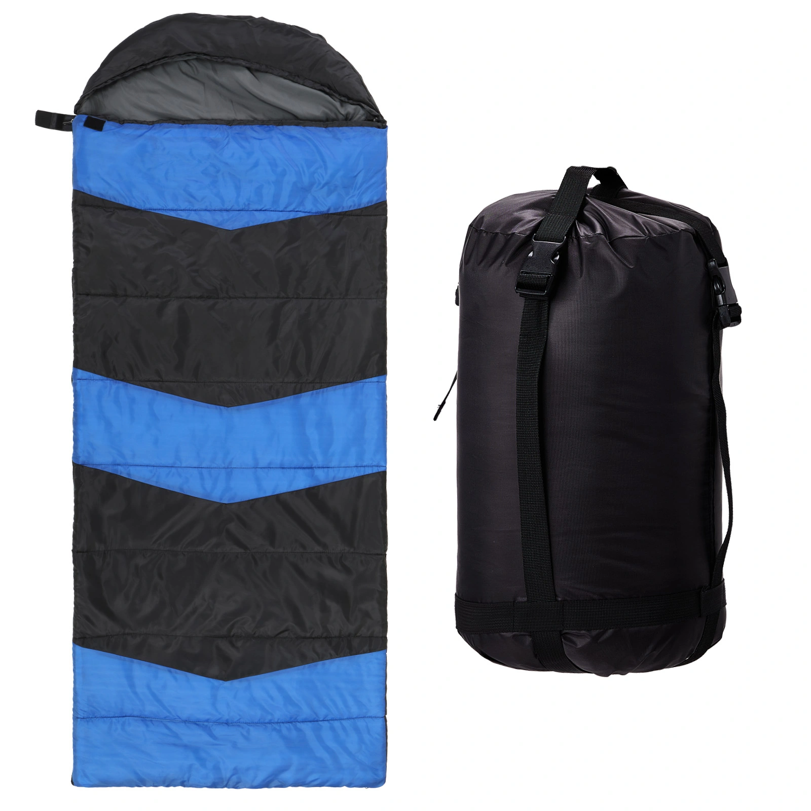 Rectangular Heated Sleeping Bag, Lightweight Sleeping Bag with Multi USB Powered Heating Pads, Waterproof Compact Envelope Sleeping Bag for Backpacking Hiking, Blue view 5