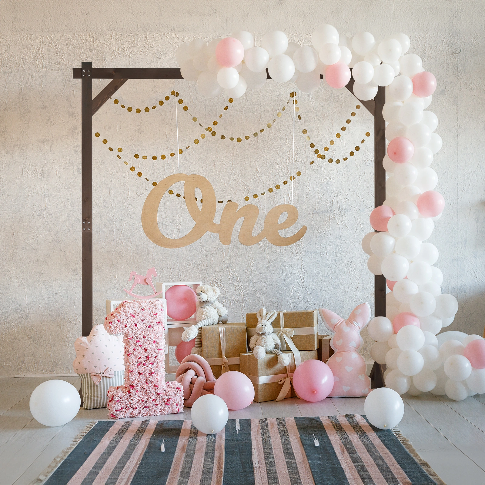 7.2FT Wooden Wedding Arch, Square Wood Arch Wedding Arbor Backdrop Stand for Indoor Outdoor Ceremony Party Proposal Scene Garden Beach Forest Rustic Boho Decoration view 9