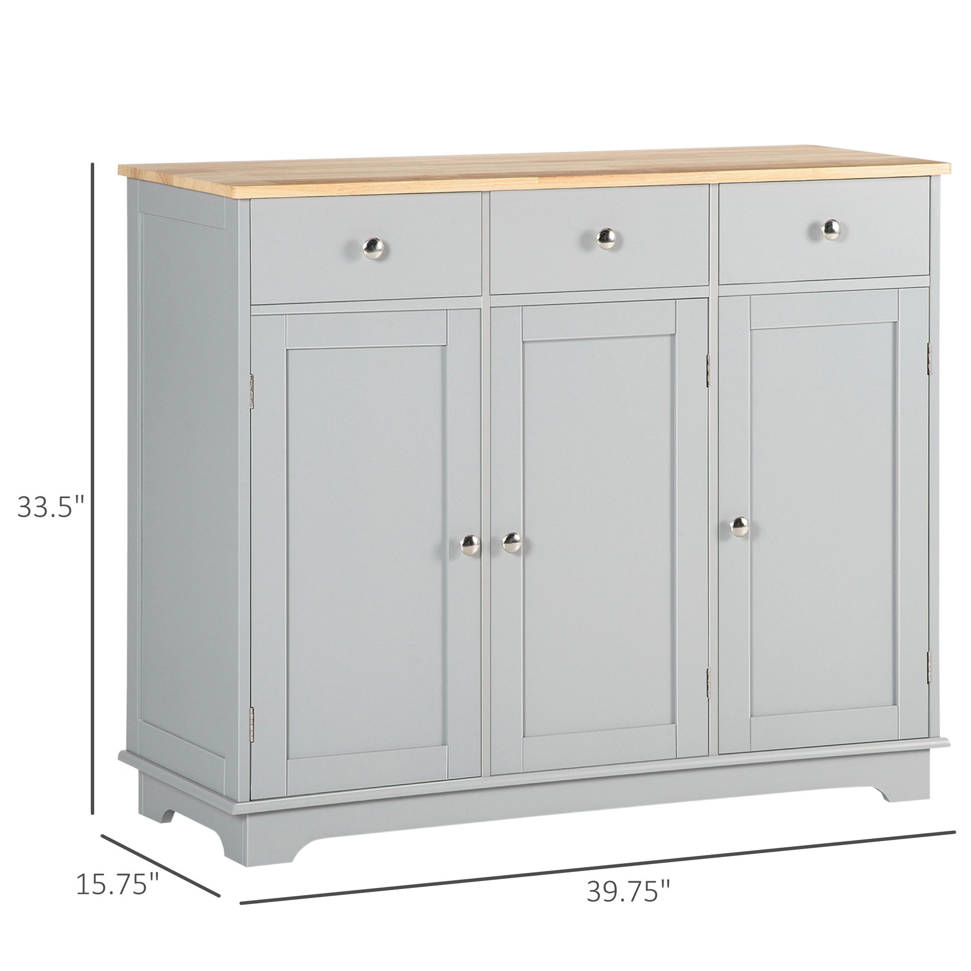Kitchen Storage Cabinet, Floor Standing Pantry, 29.5" W x 15.7" D x 31.5" H, 2-Tier Shelves, White Wood Grain Finish, Kitchen Organization view 2