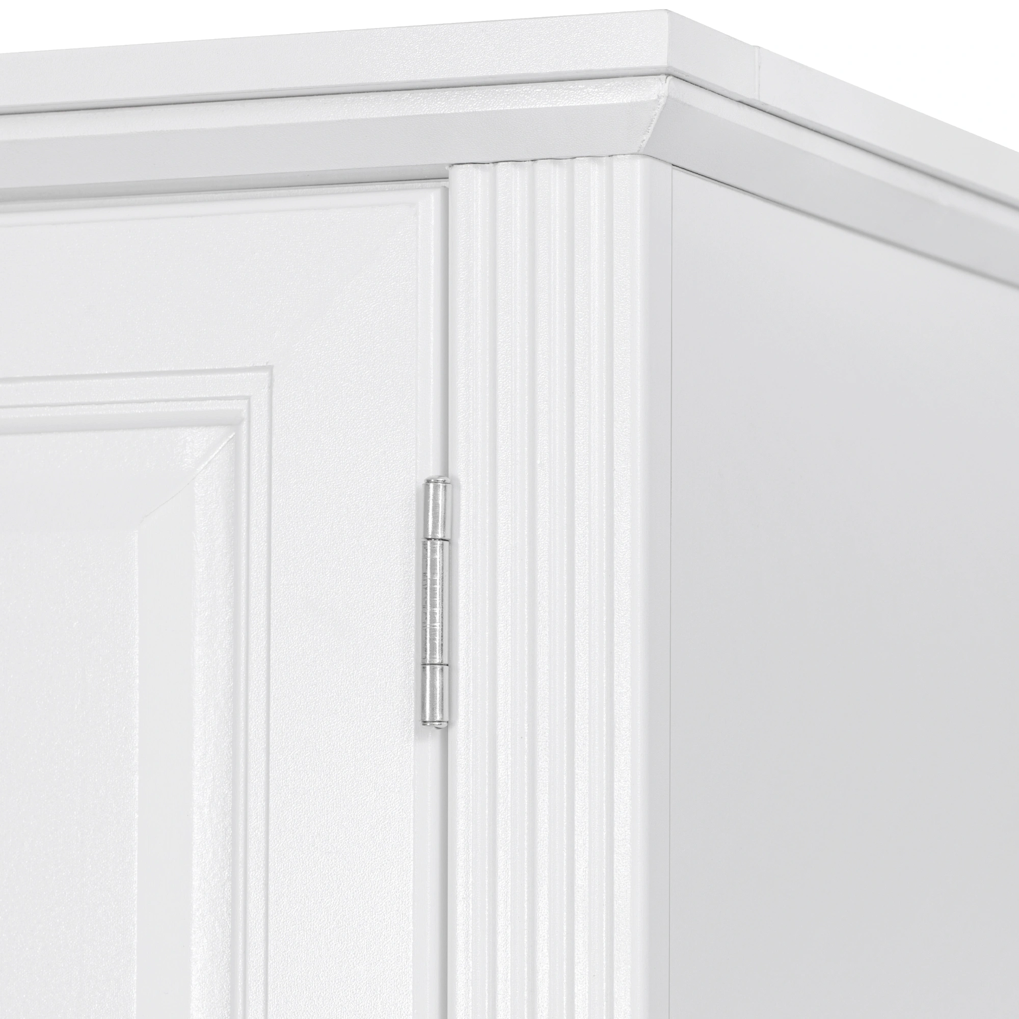 K&K 71" Tall Kitchen Pantry Cabinet with 3 Pull Out Cabinet Organizers, Farmhouse Embossed Texture Storage Cabinet with 6 Door Shelves, 2 Drawers, Freestanding Cupboard for Kitchen, Dining Room White view 16