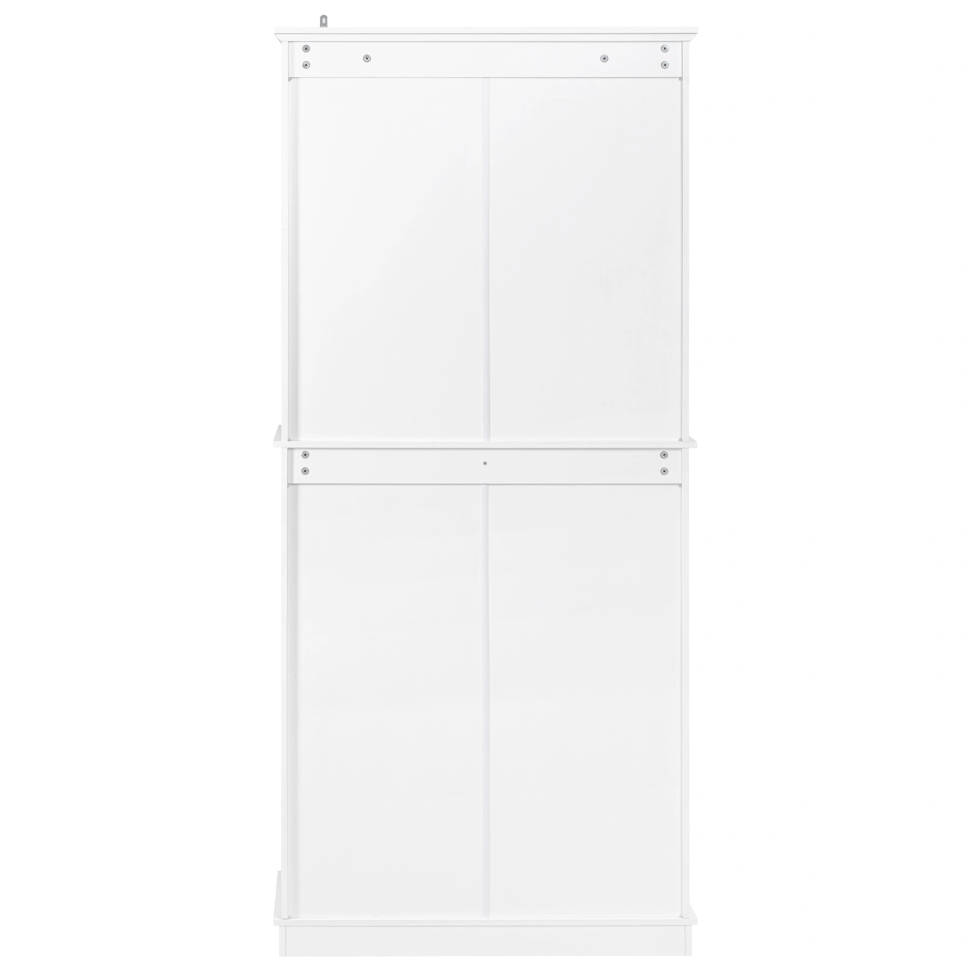 K&K 71" Tall Kitchen Pantry Cabinet with 3 Pull Out Cabinet Organizers, Farmhouse Embossed Texture Storage Cabinet with 6 Door Shelves, 2 Drawers, Freestanding Cupboard for Kitchen, Dining Room White view 2