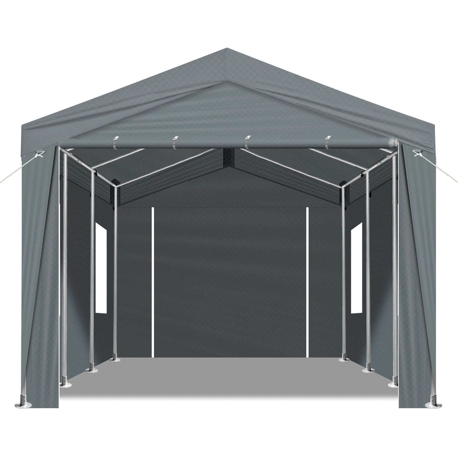 12x20 ft Carport Car Port Canopy Grey view 17