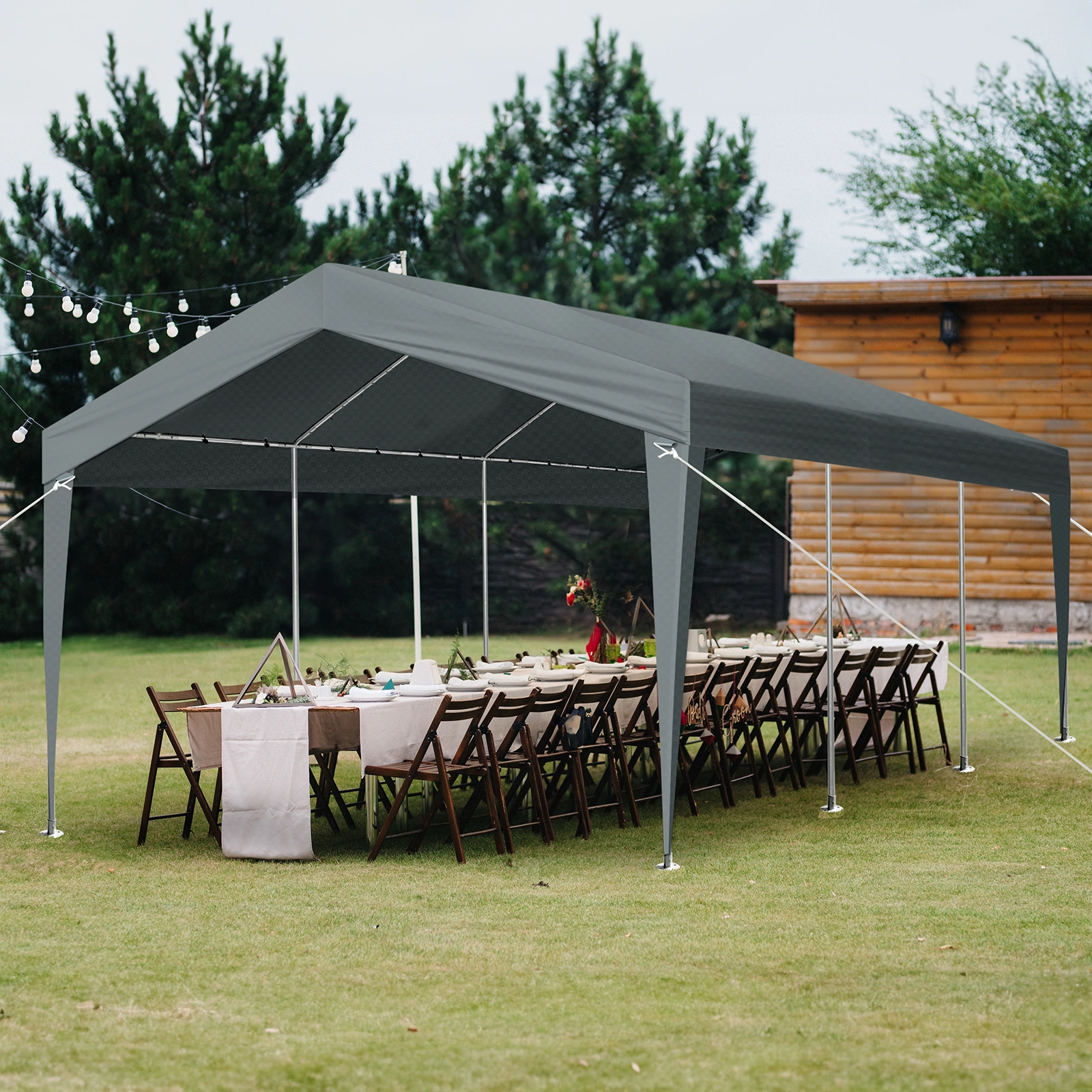 12x20 ft Carport Car Port Canopy Grey view 8