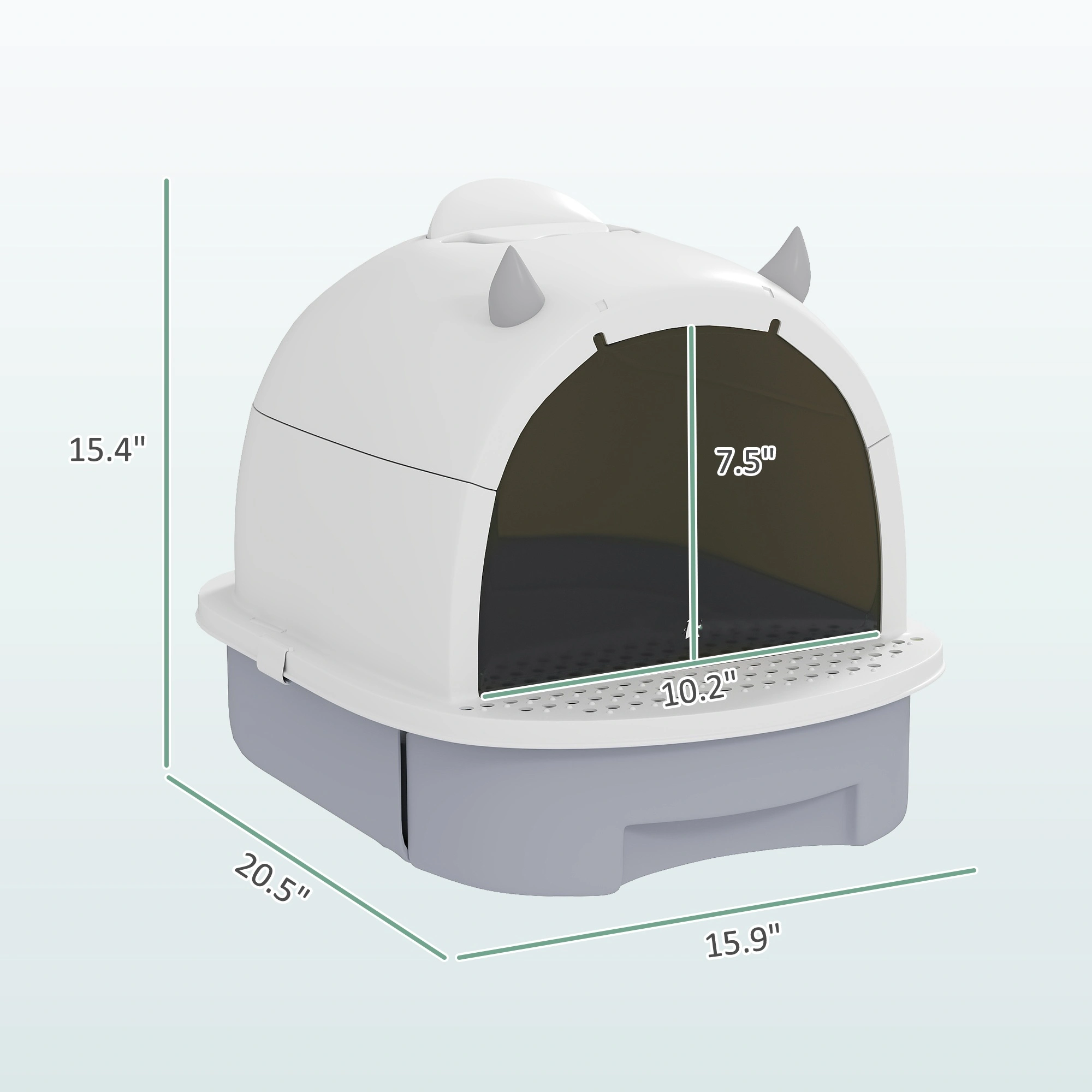 Modern Cat Litter Box Enclosure - Hooded Litter Box with Side Storage, Odor Containment Design, Easy Clean Pet Litter Box Cover view 3