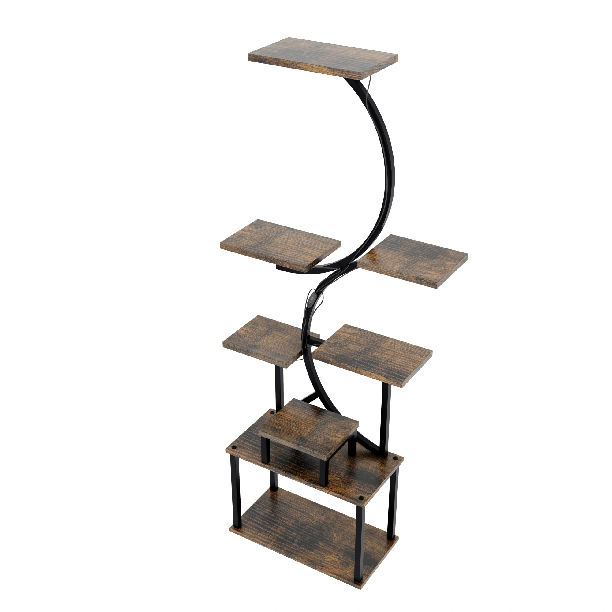 8-Tier Plant Stand with 5 Grow Lights, 10-Level Dimming, Thickened 0.8mm Steel Pipe for Indoor Living Room Garden Home view 7