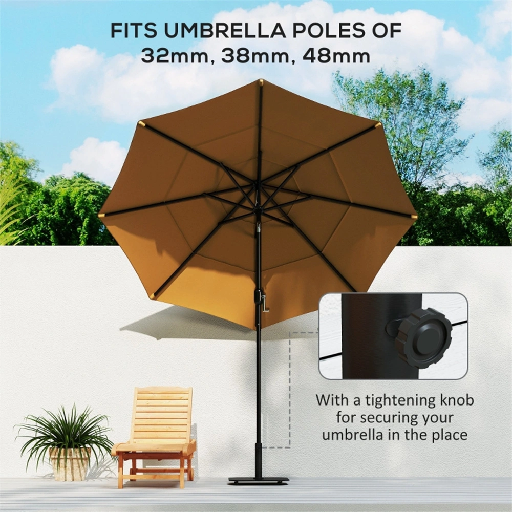 Umbrella Base Patio Table - Heavy Duty Market Umbrella Stand with Weighted Insert for Outdoor Parasol, Black view 3