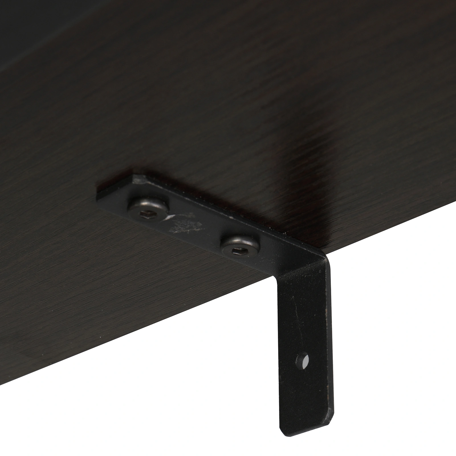 5-layer wall-mounted household steel-wood shelf, density board, iron frame, 61*30.5*182.88cm, black walnut color board, black frame view 12