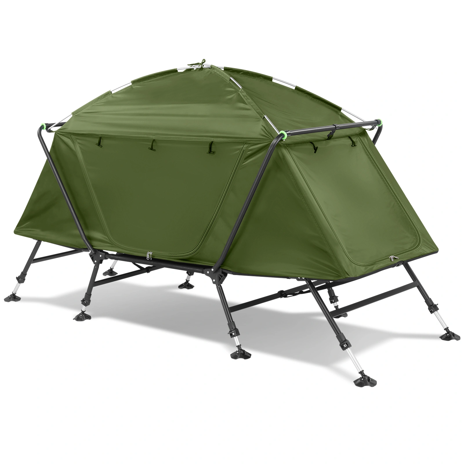 Collapsible camping tent with an integrated cot view 10