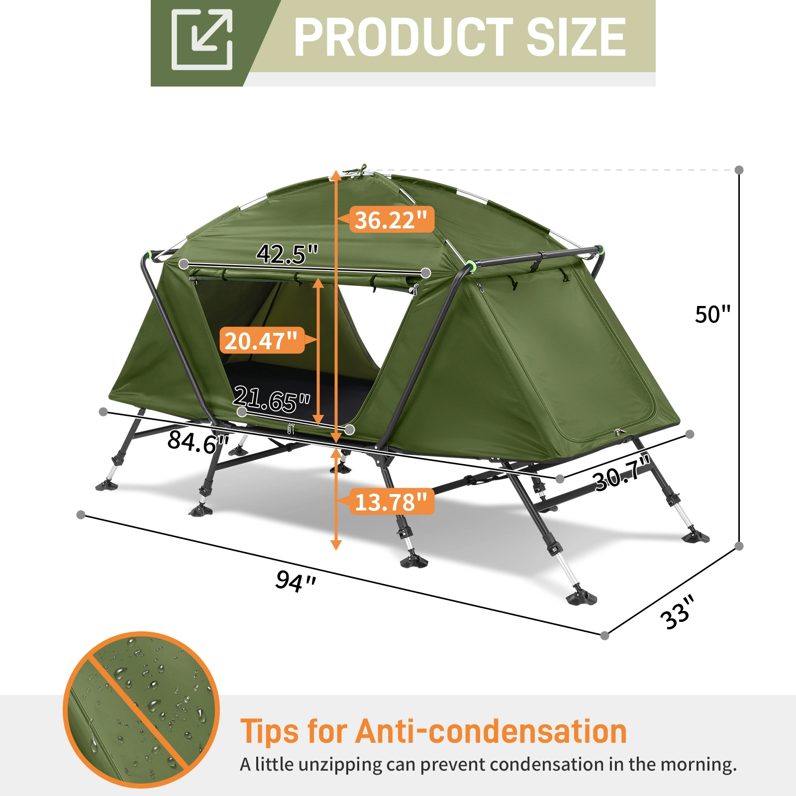Collapsible camping tent with an integrated cot view 13