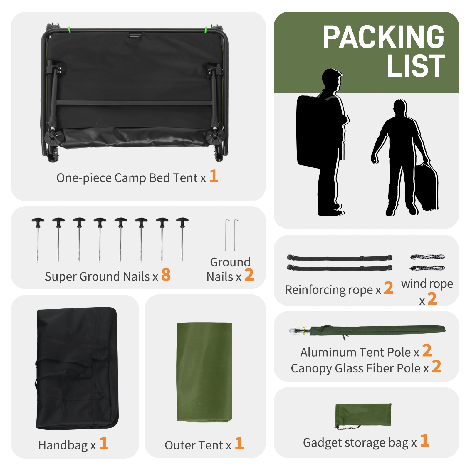 Collapsible camping tent with an integrated cot view 14