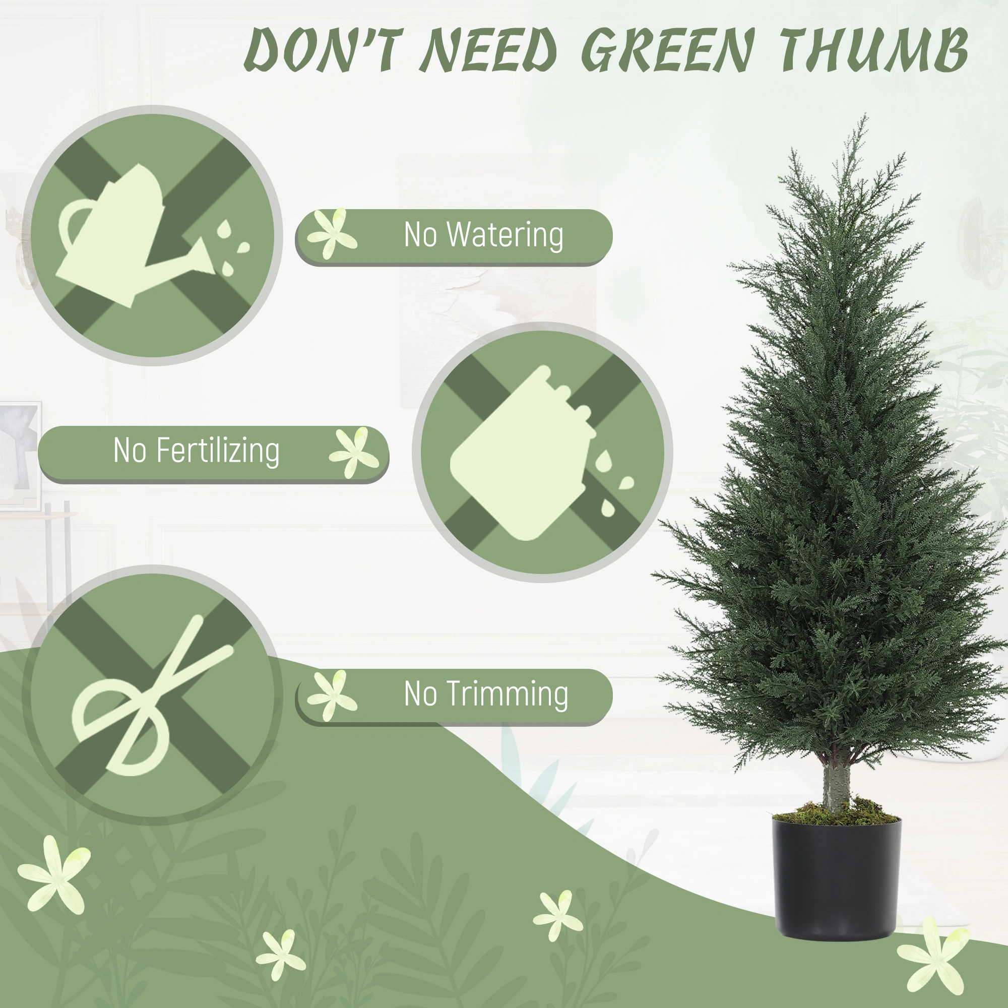 Premium Artificial Potted Plant - Lifelike Faux Greenery Indoor Outdoor Decor view 3