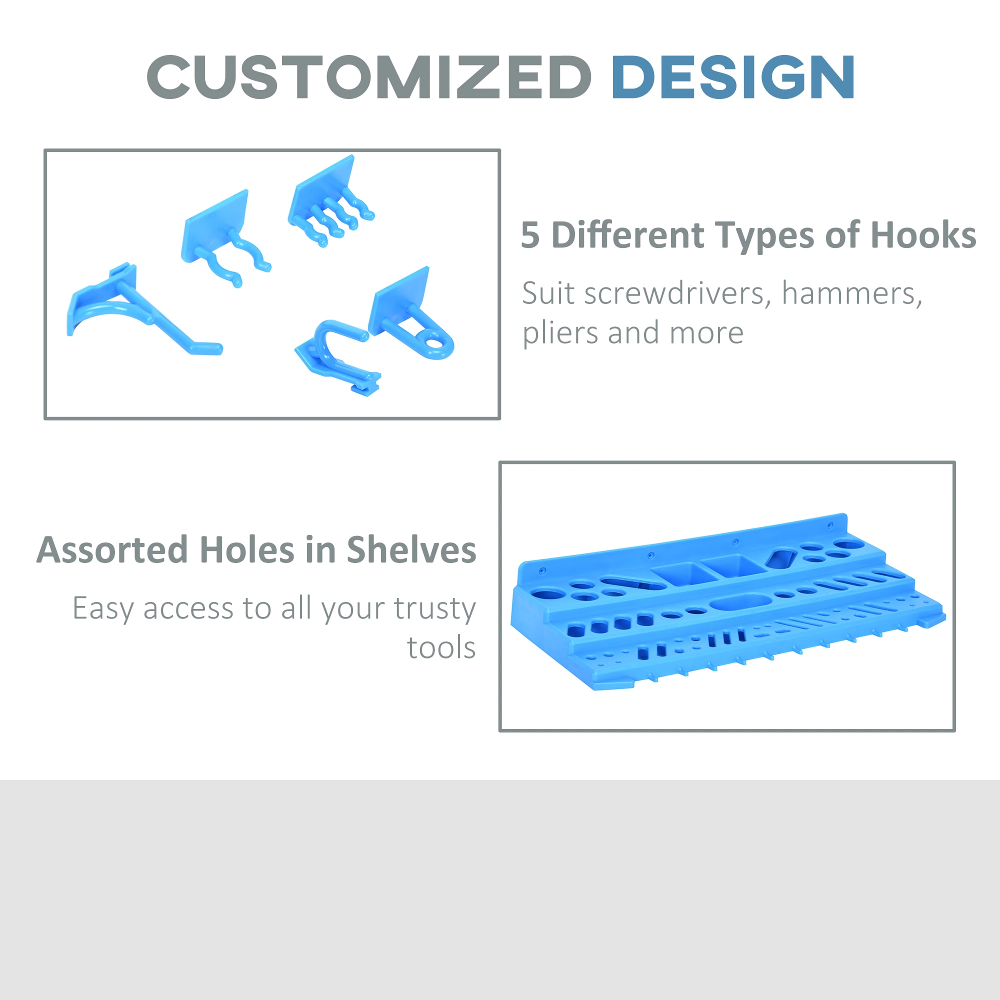 Heavy Duty Tool Storage Rack Wall Mount Garage Organizer 6-Tier Metal Shelf for Workshop view 3