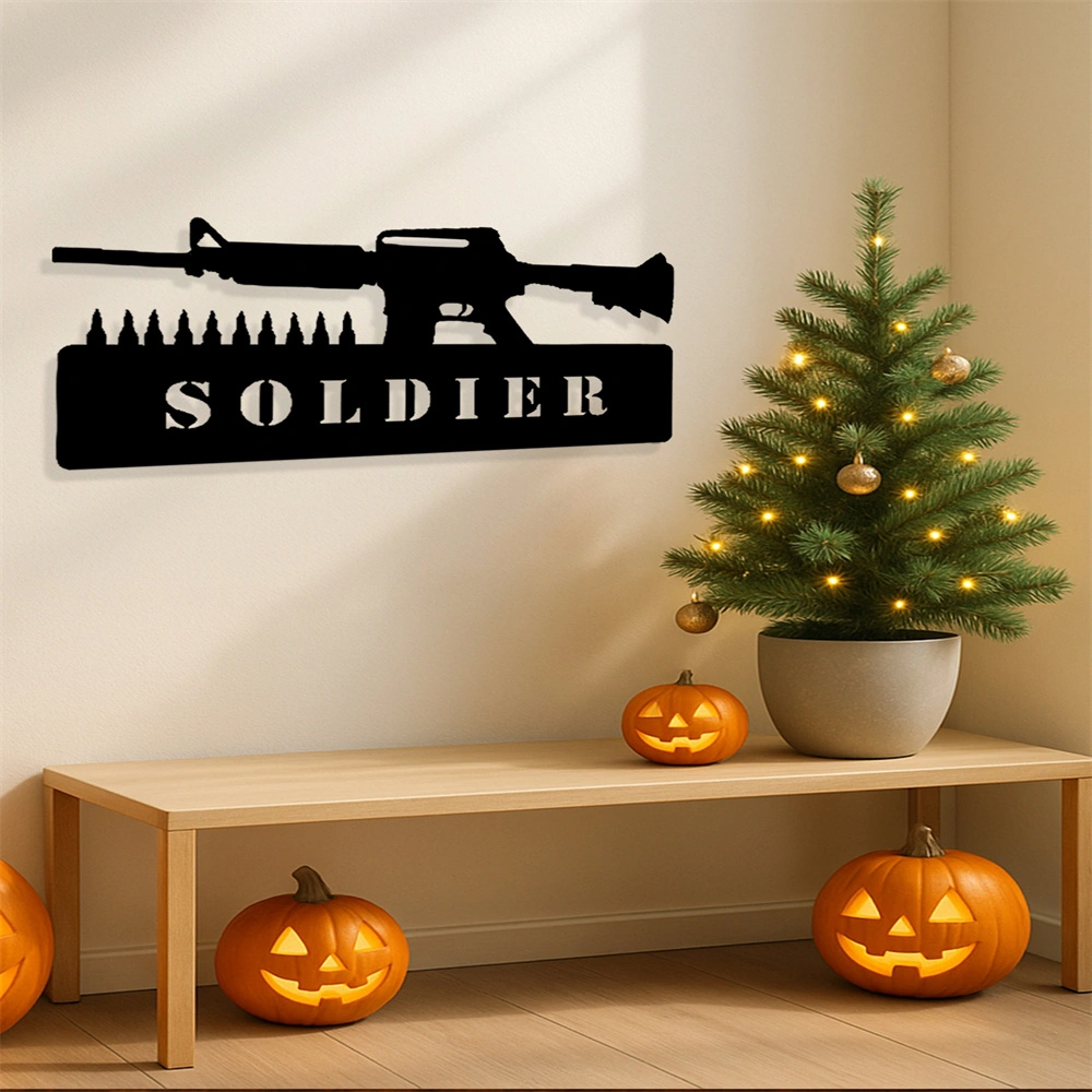 CIFbuy Vintage Patriotic Soldier iron Sign American Military Wall Decor for Home Bar Garage (TikTok, temu pick-up service) view 3
