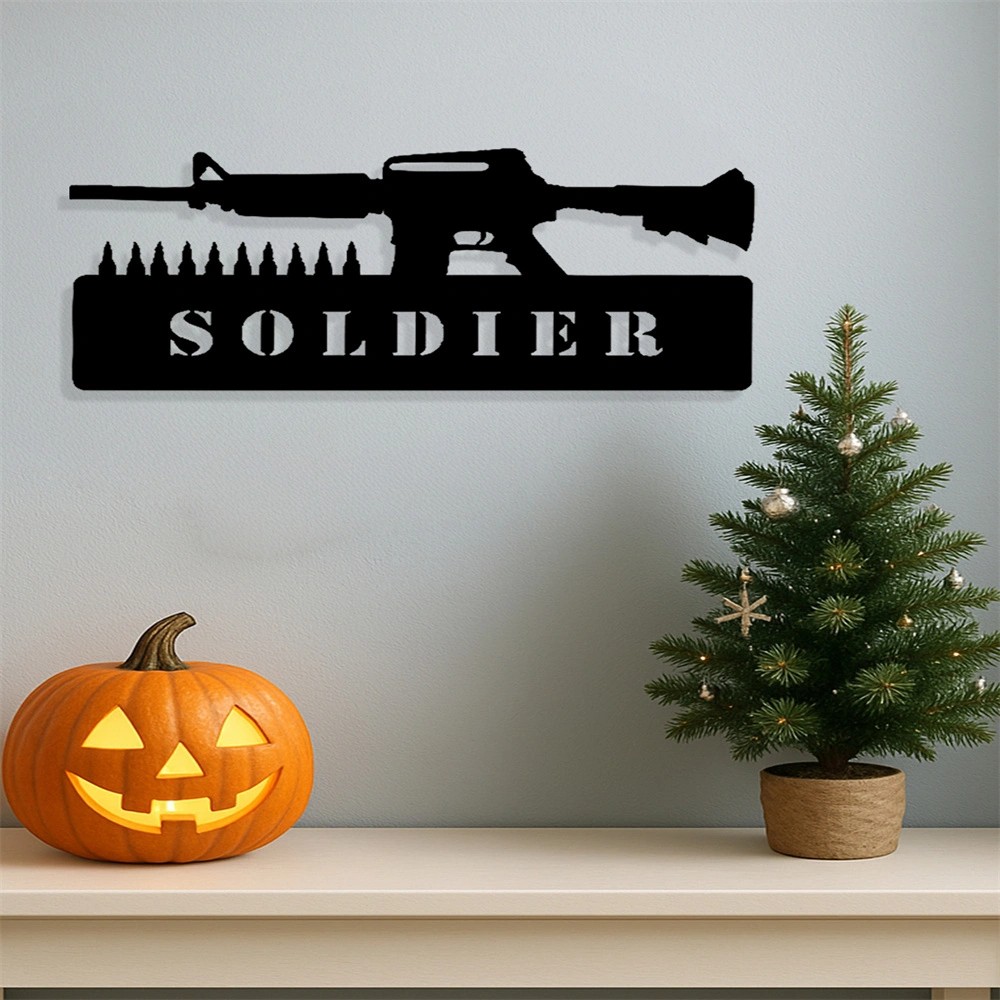 CIFbuy Vintage Patriotic Soldier iron Sign American Military Wall Decor for Home Bar Garage (TikTok, temu pick-up service) view 4