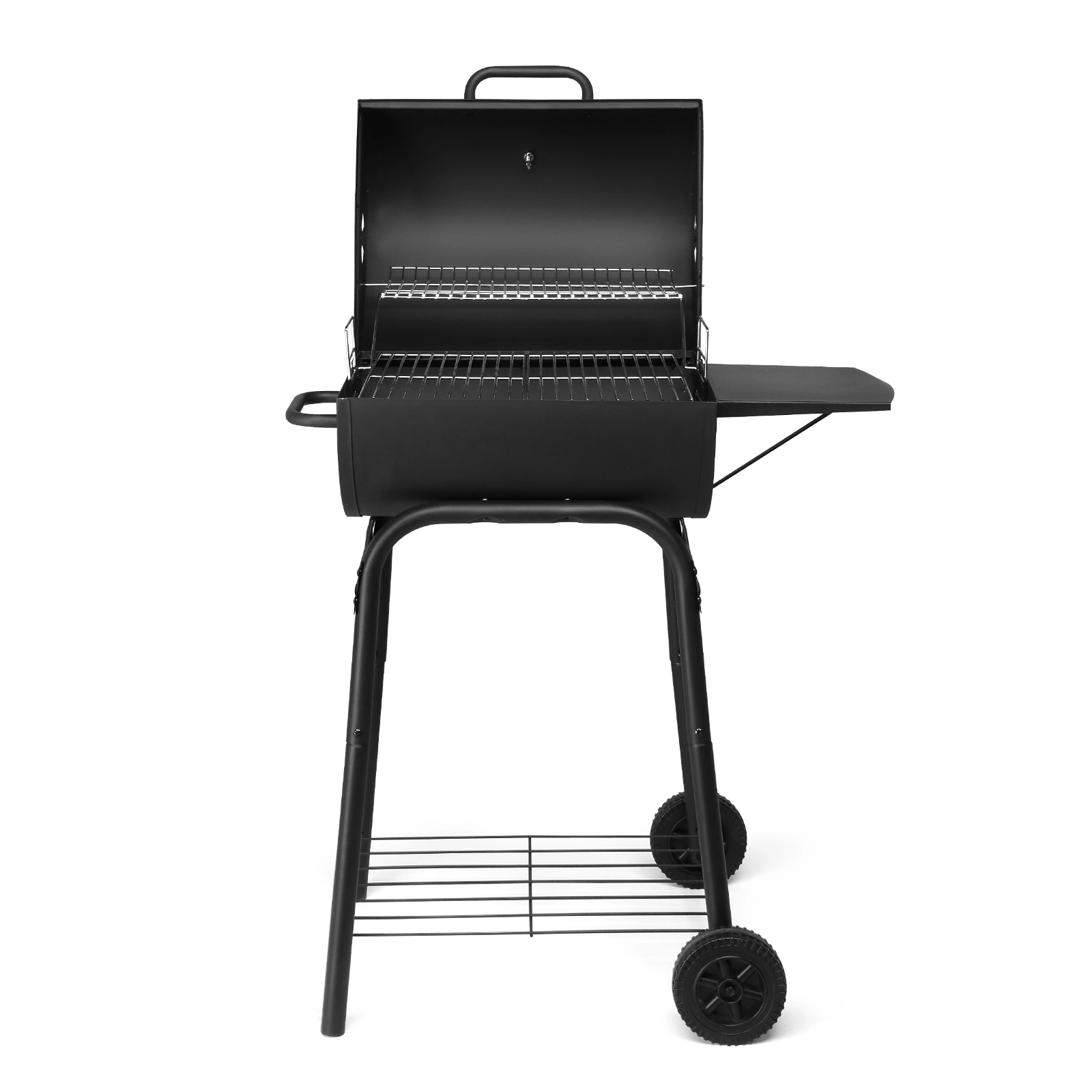 Charcoal Grills Outdoor BBQ Grill, Barrel Charcoal Grill with Side Table and Wheels, for Outdoor Backyard Camping Picnics Patio and Parties view 3