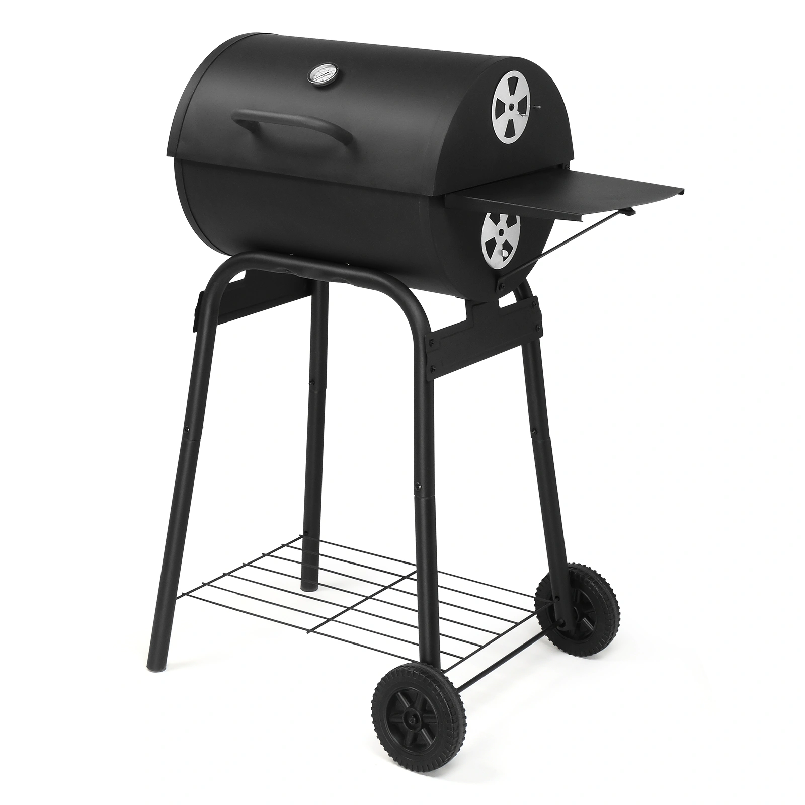 Charcoal Grills Outdoor BBQ Grill, Barrel Charcoal Grill with Side Table and Wheels, for Outdoor Backyard Camping Picnics Patio and Parties view 4
