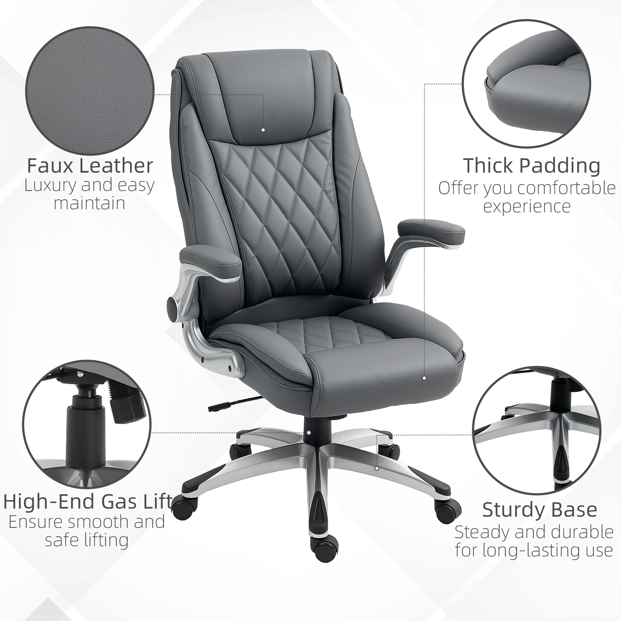 Ergonomic Massage Office Chair - High Back Executive Desk Chair with Lumbar Support view 2