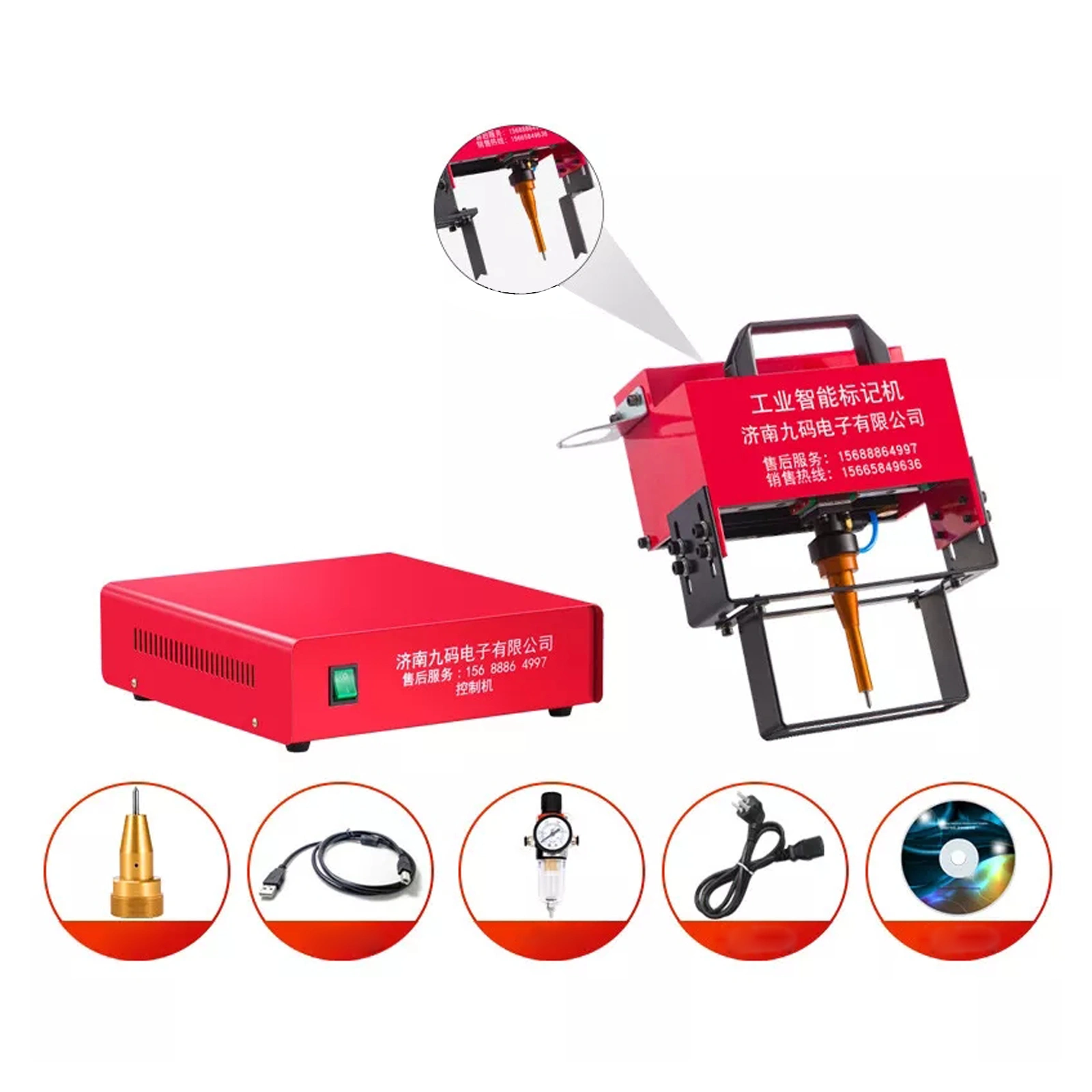 Pneumatic Dot Peen Marking Machine 100x20mm 220V for VIN Code Chassis Number Engraving view 3